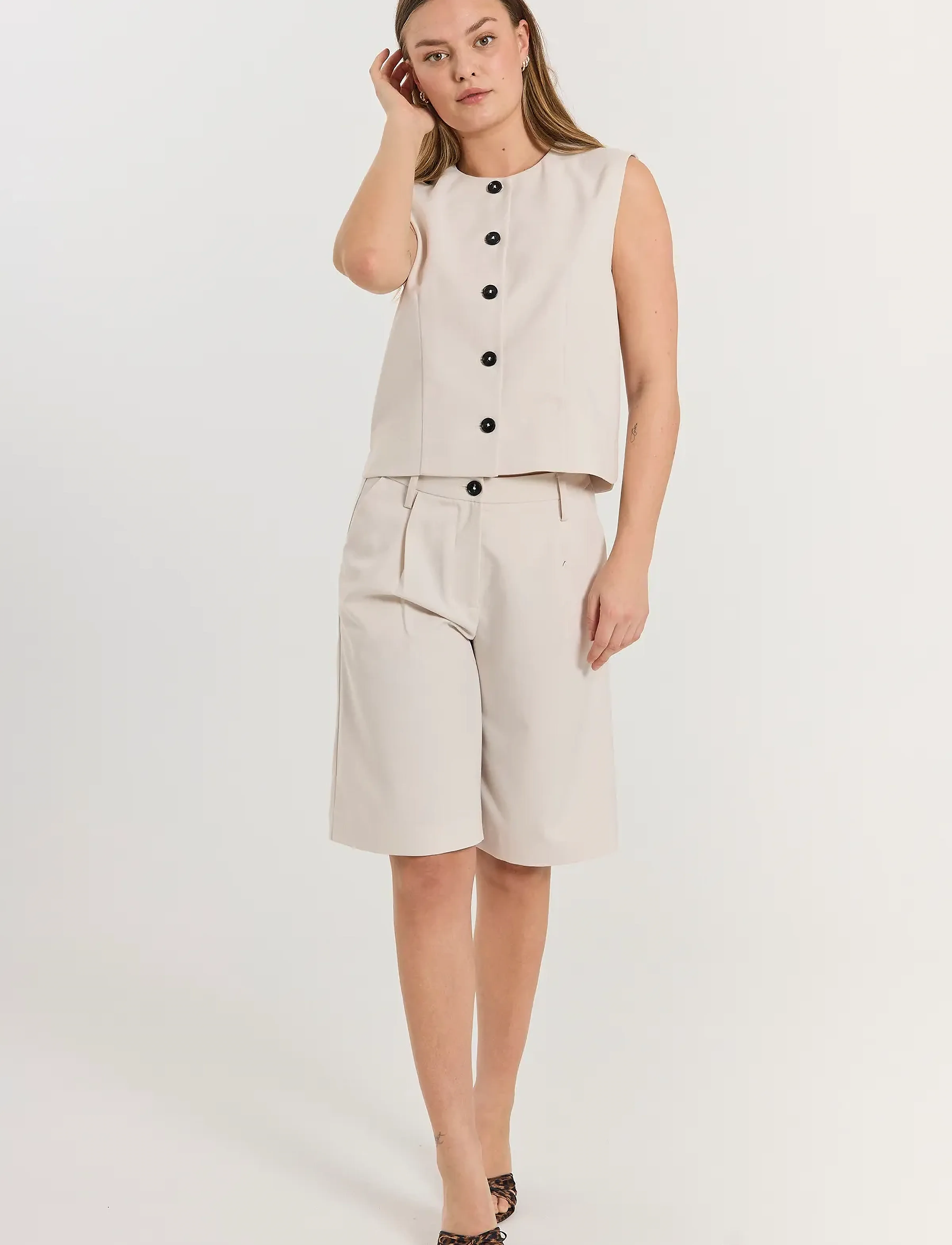 FREE/QUENT - FQMAEVE-SHORTS - bermudashorts - moonbeam - 3
