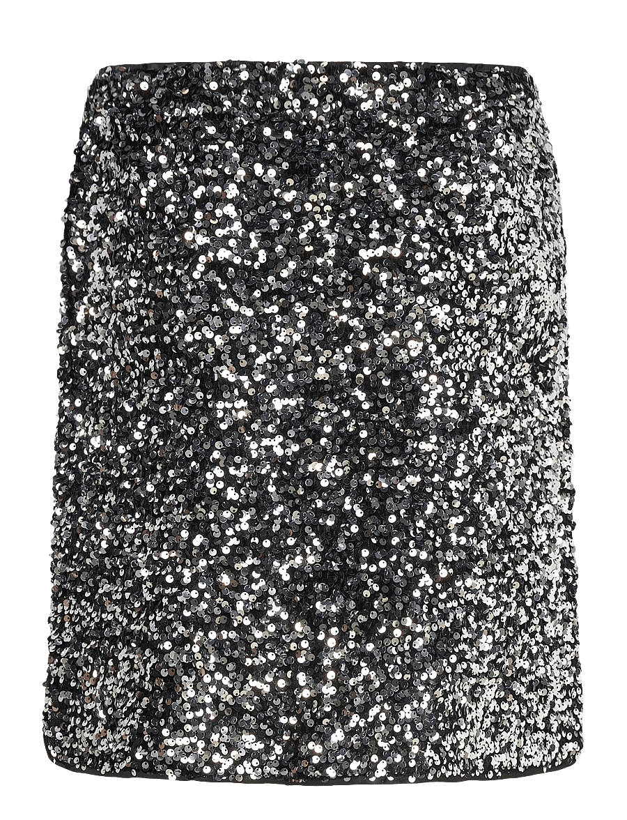 FREE/QUENT - FQLUNE-SKIRT - sequin skirts - black w. silver - 1