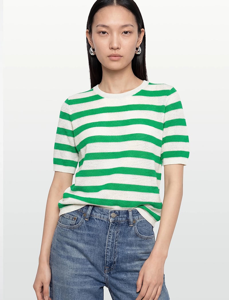 FREE/QUENT - FQDODO-PULLOVER - pullover - star off-white w. bright green - 3