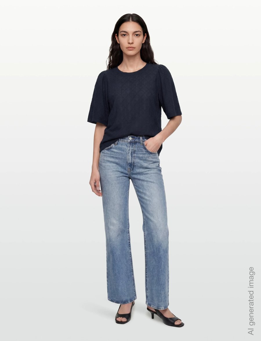 FREE/QUENT - FQKIONA-BLOUSE - lühikeste varrukatega pluusid - navy blazer - 0
