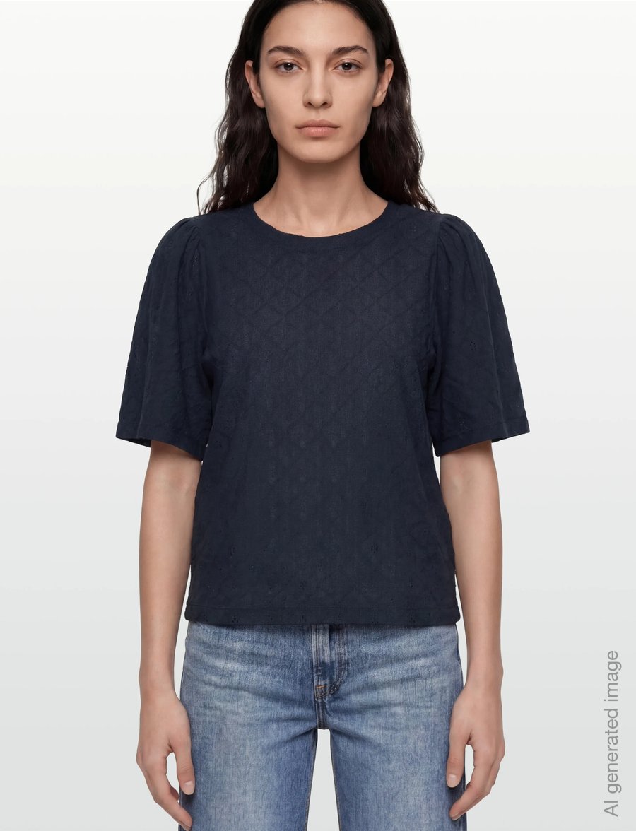 FREE/QUENT - FQKIONA-BLOUSE - lühikeste varrukatega pluusid - navy blazer - 3