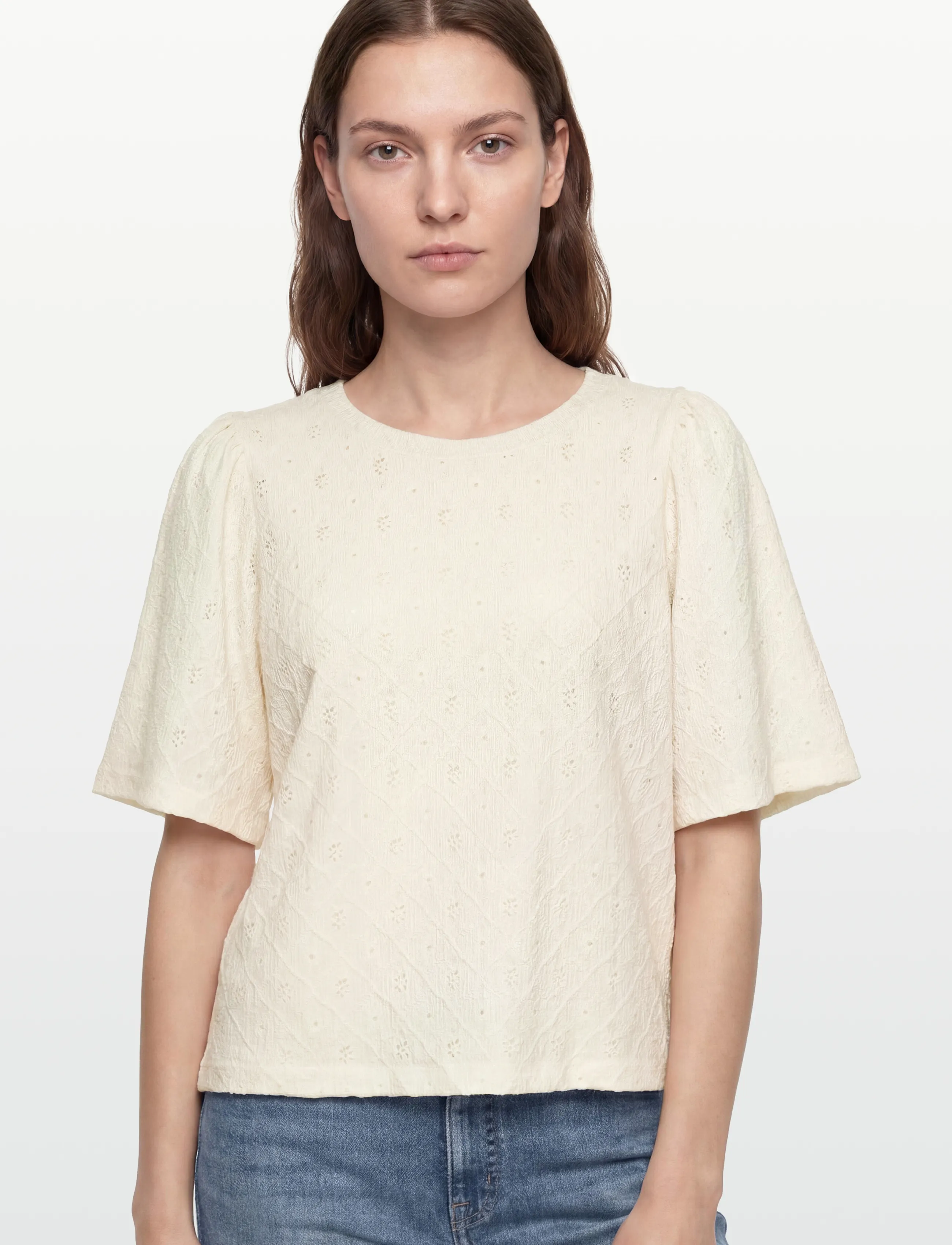 FREE/QUENT - FQKIONA-BLOUSE - kortærmede bluser - star off-white - 3