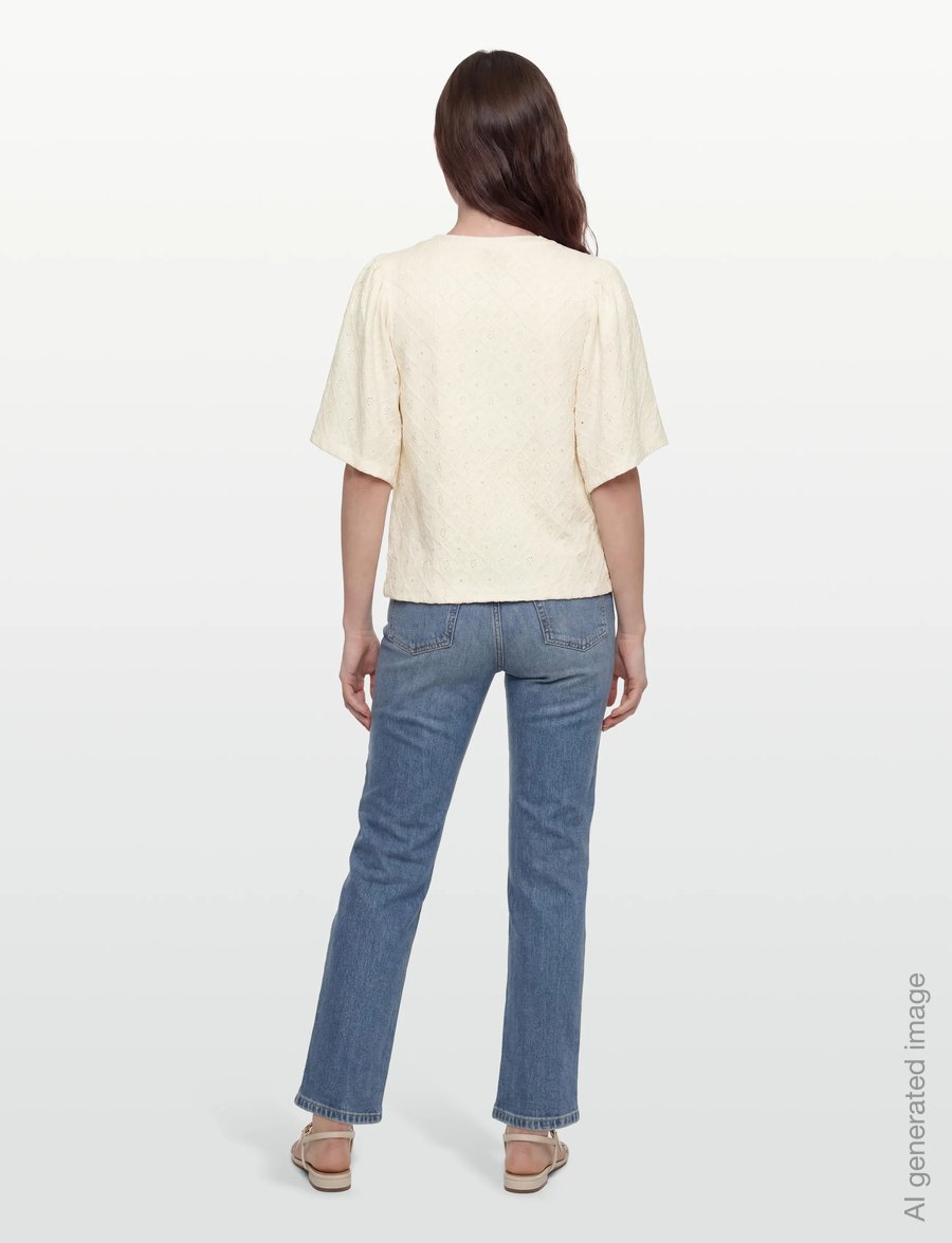 FREE/QUENT - FQKIONA-BLOUSE - lühikeste varrukatega pluusid - star off-white - 4
