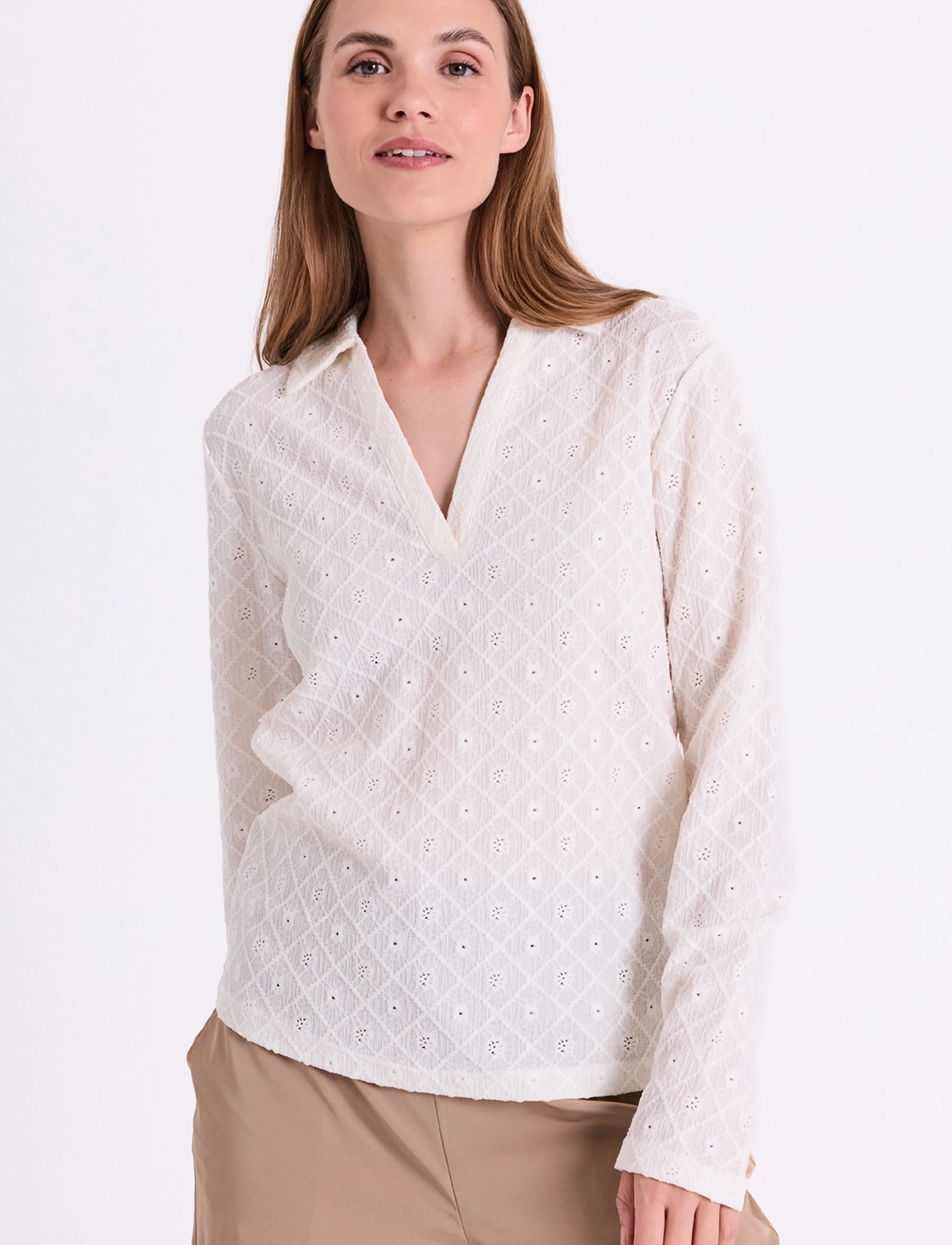 FREE/QUENT Fqkiona-Polo, L, T-shirts & Oberteile, Creme - Polos, Frauen