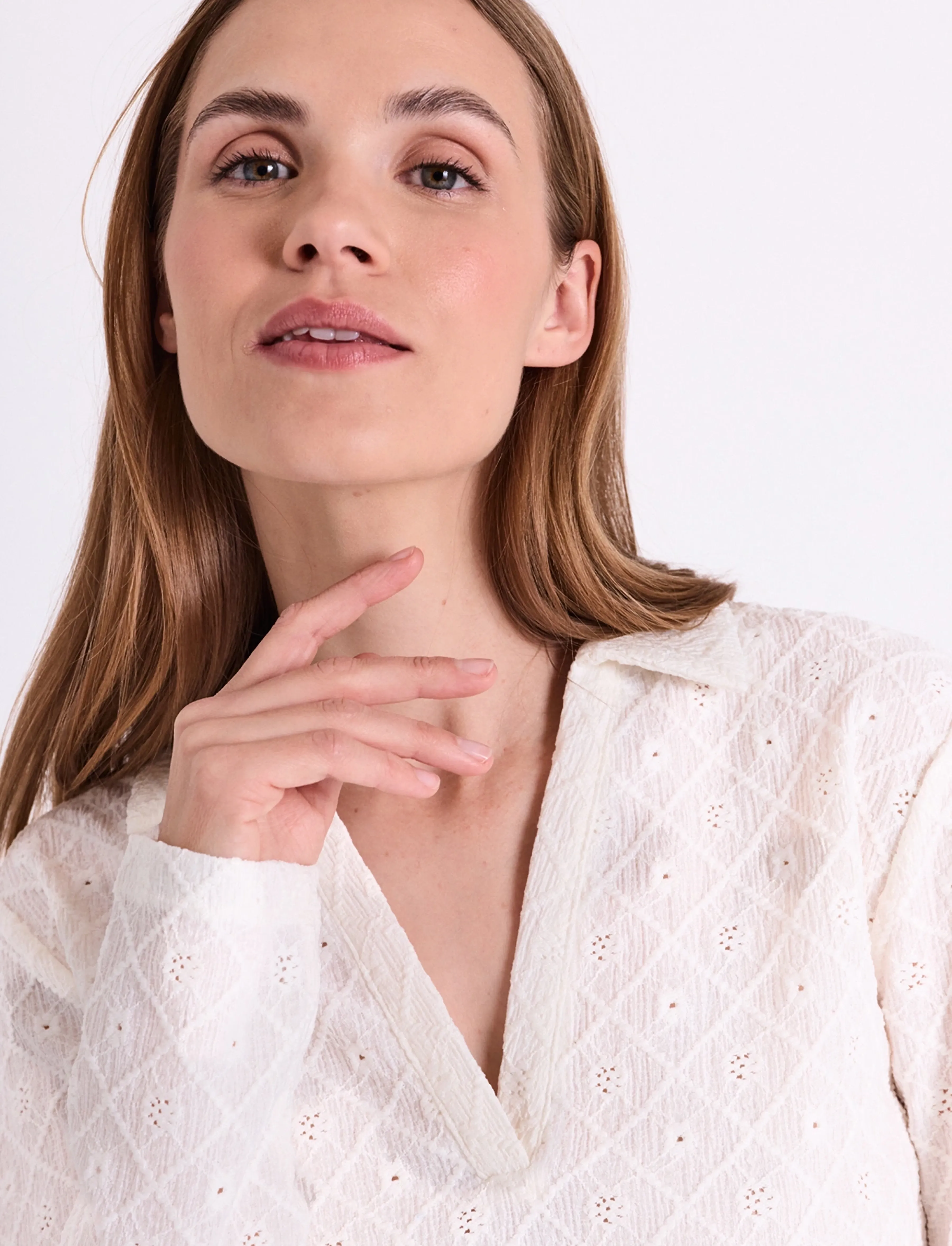 FREE/QUENT - FQKIONA-POLO - palaidinės ilgomis rankovėmis - star off-white - 3