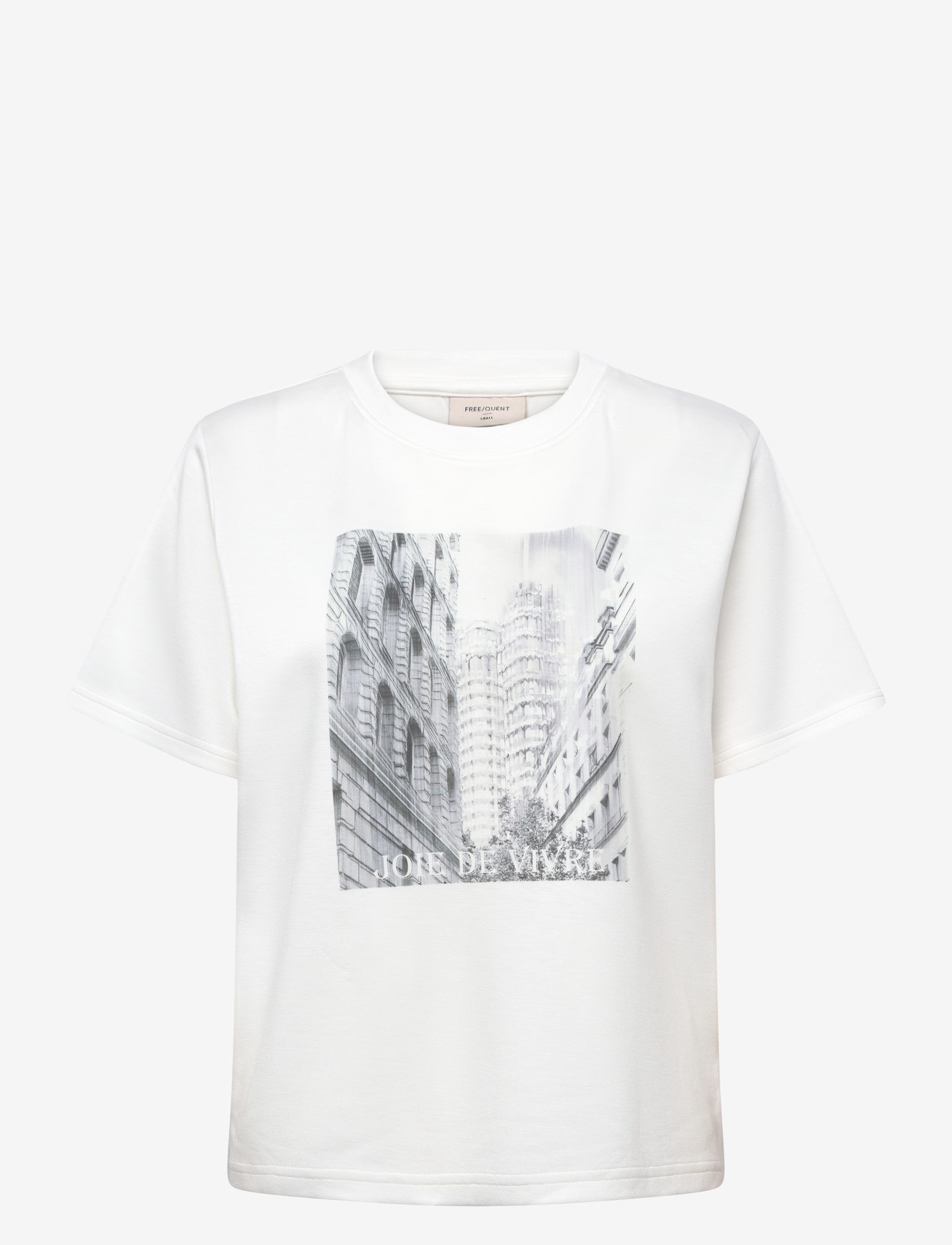 FREE/QUENT - FQMALAK-TEE - laveste priser - star off-white w. black - 1