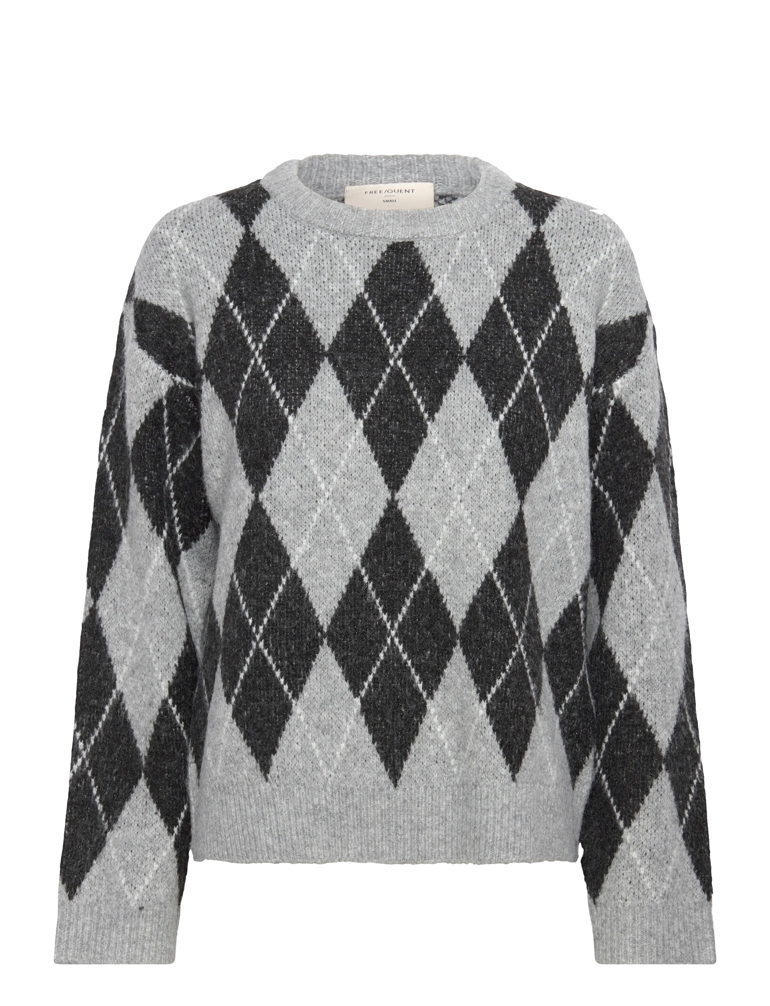 FREE/QUENT FQVESPER-PULLOVER - Striktrøjer - MEDIUM GREY MEL. W. BLACK / grey