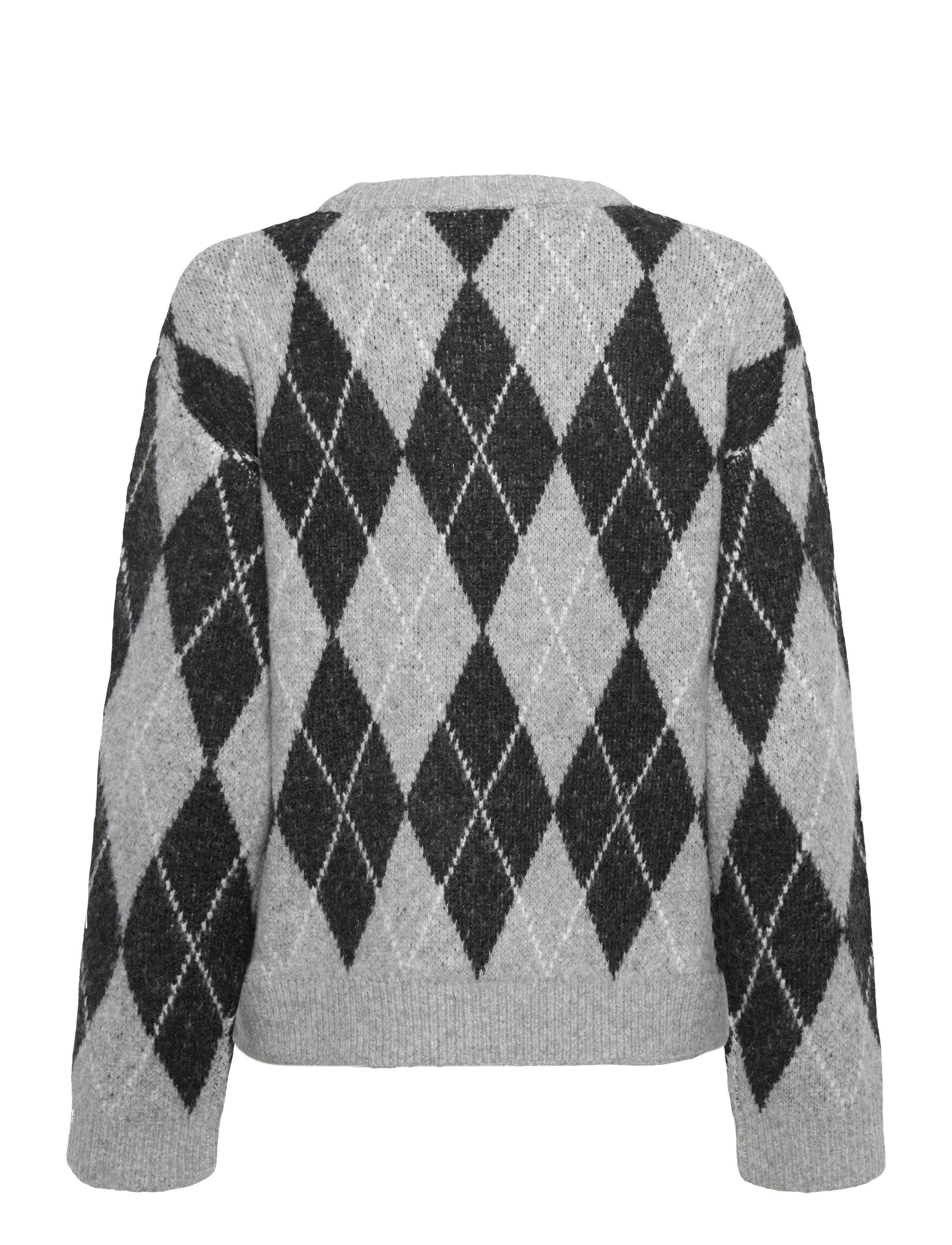 FREE/QUENT - FQVESPER-PULLOVER - pulls - medium grey mel. w. black - 1