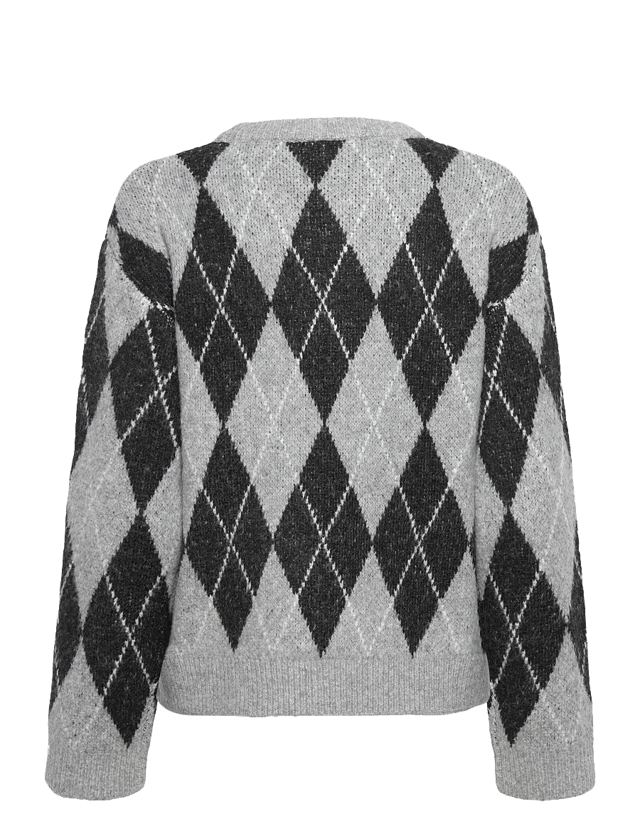 FREE/QUENT - FQVESPER-PULLOVER - striktrøjer - medium grey mel. w. black - 1