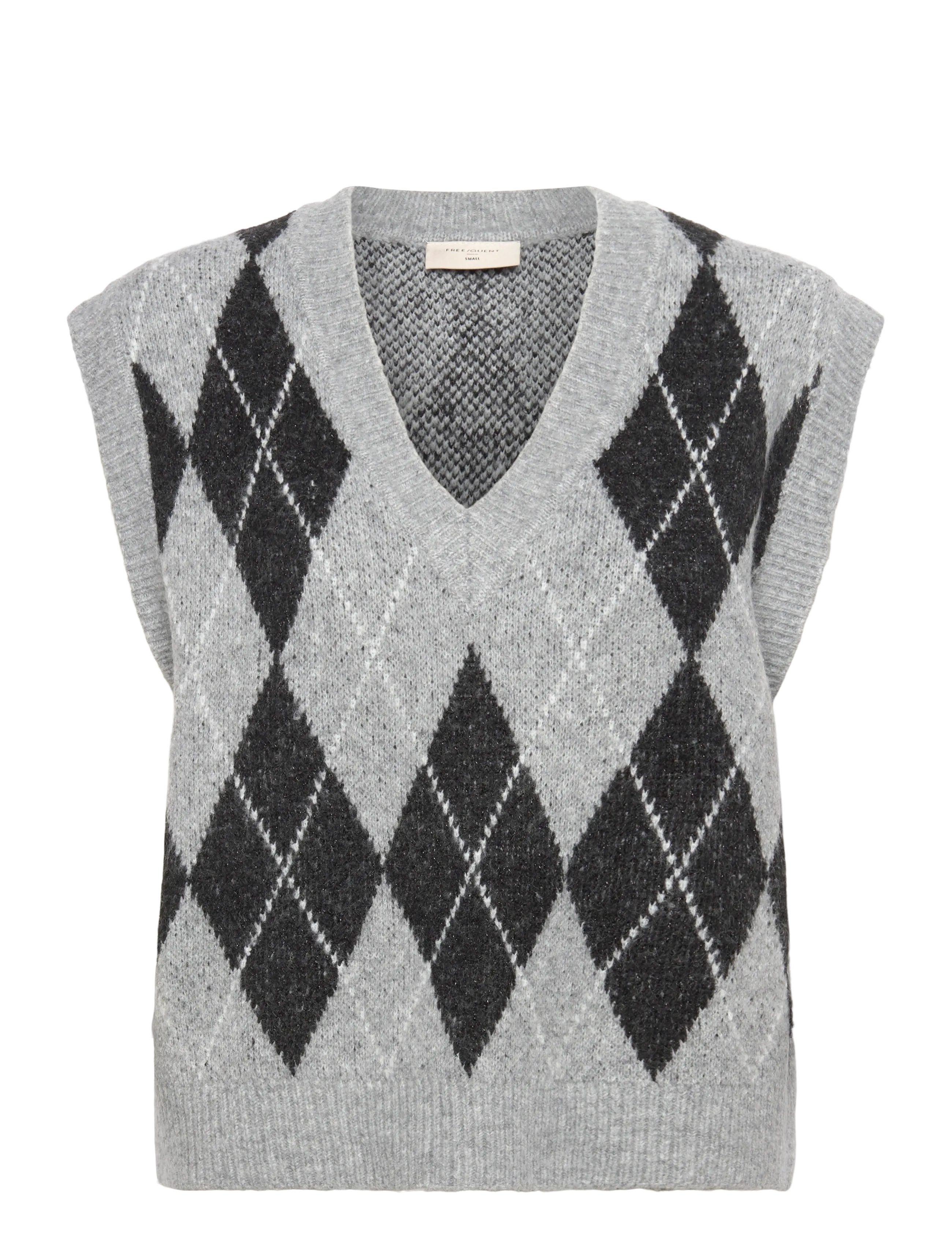 FREE/QUENT FQVESPER-WAISTCOAT - Tøj - MEDIUM GREY MEL. W. BLACK / grey