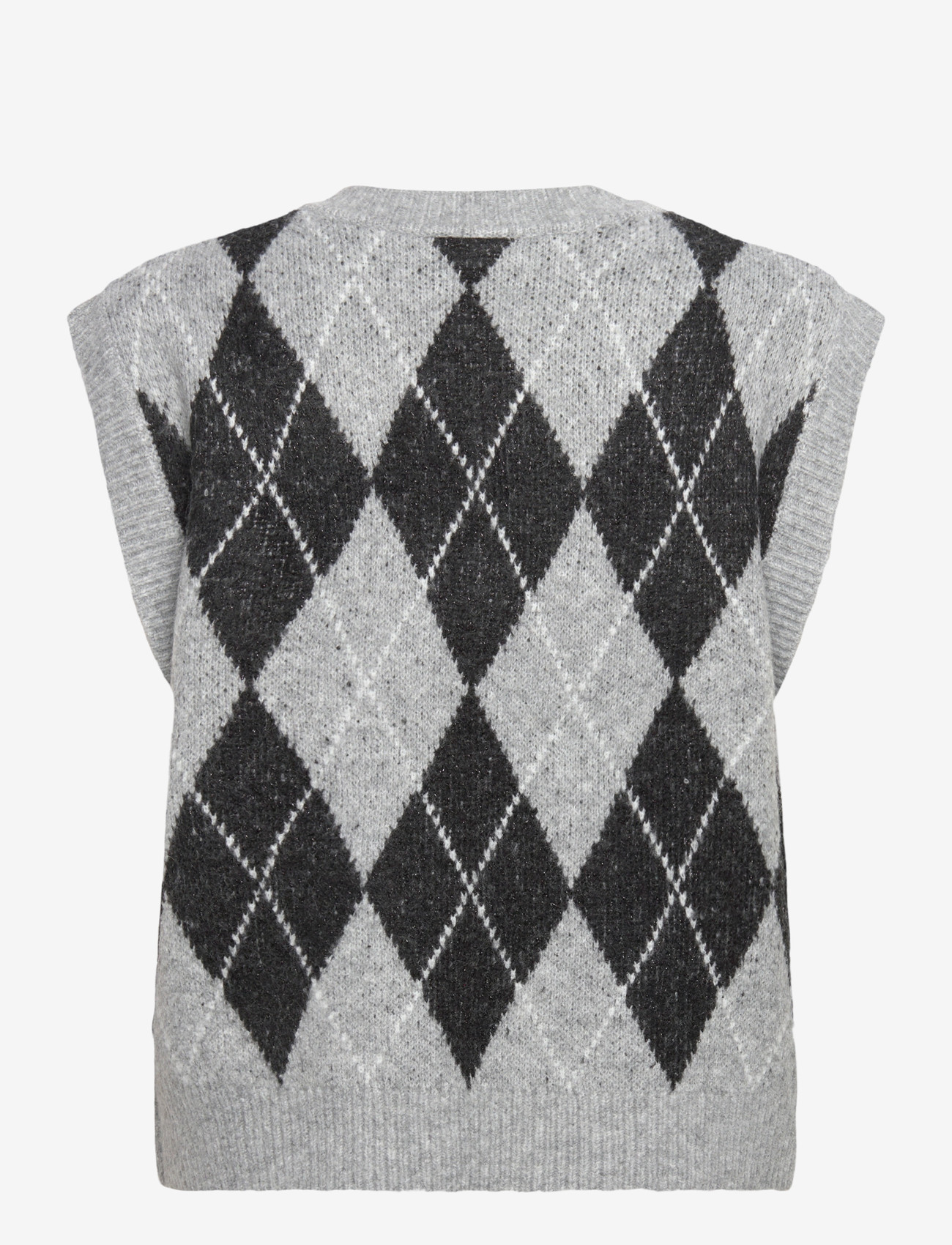 FREE/QUENT - FQVESPER-WAISTCOAT - stickade västar - medium grey mel. w. black - 1