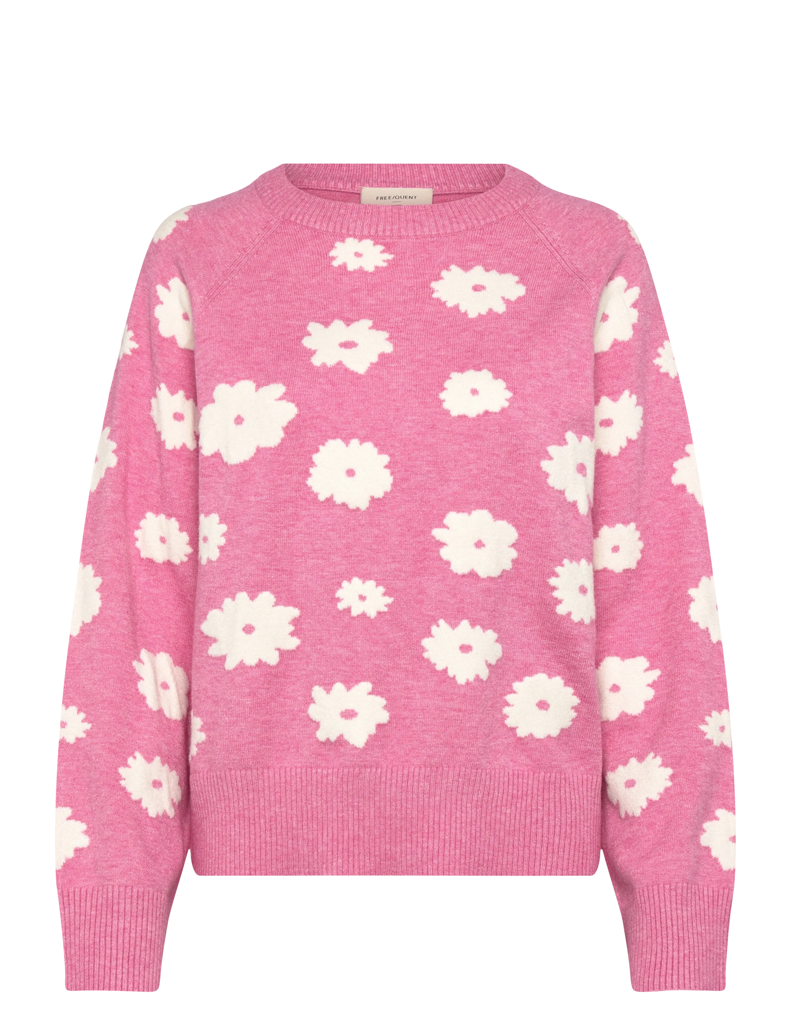 FREE/QUENT FQALPI-PULLOVER - Trøjer - WILD ORCHID ML W STAR OFF-WHIT / pink/rose