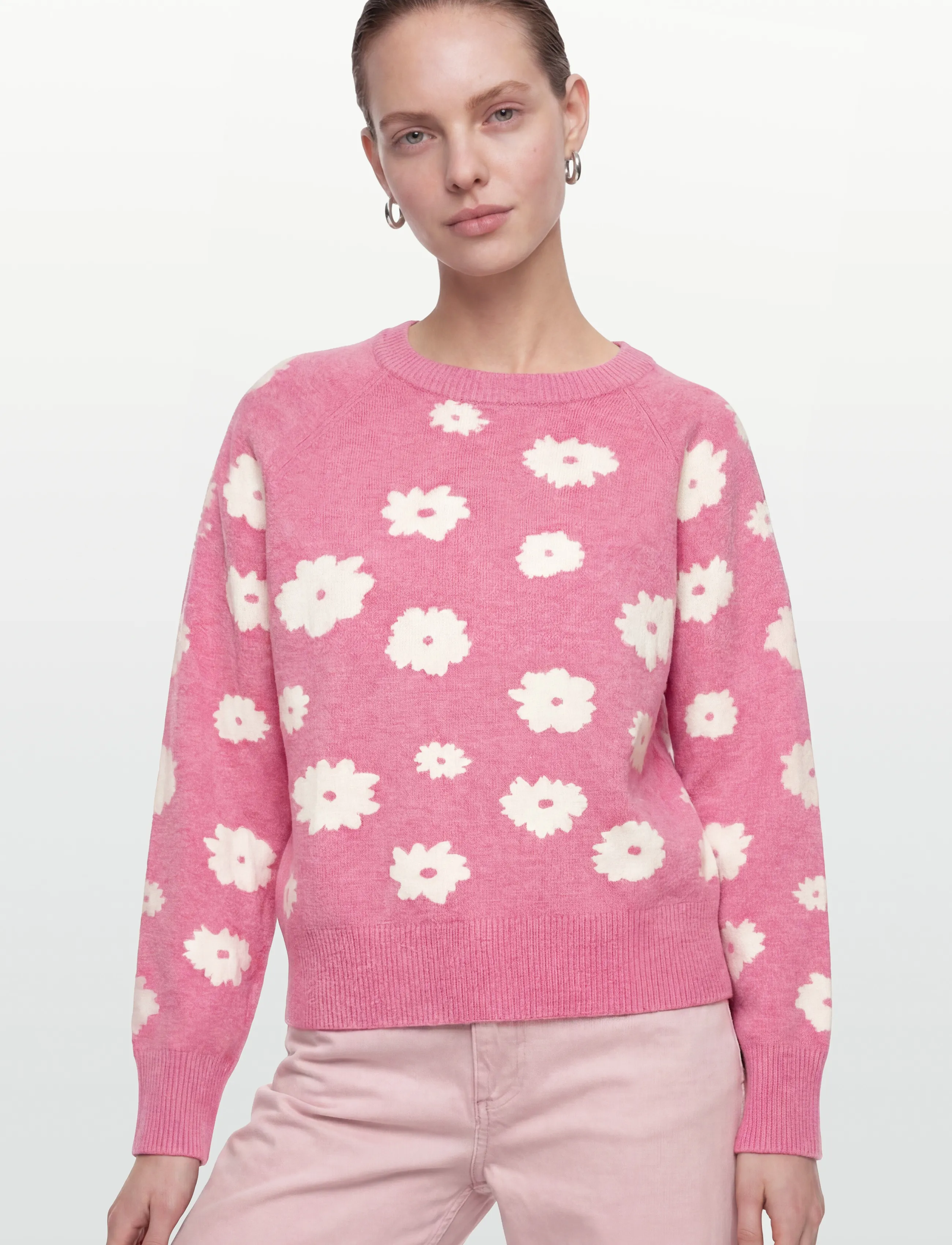 FREE/QUENT - FQALPI-PULLOVER - strikkegensere - wild orchid ml w star off-whit - 3