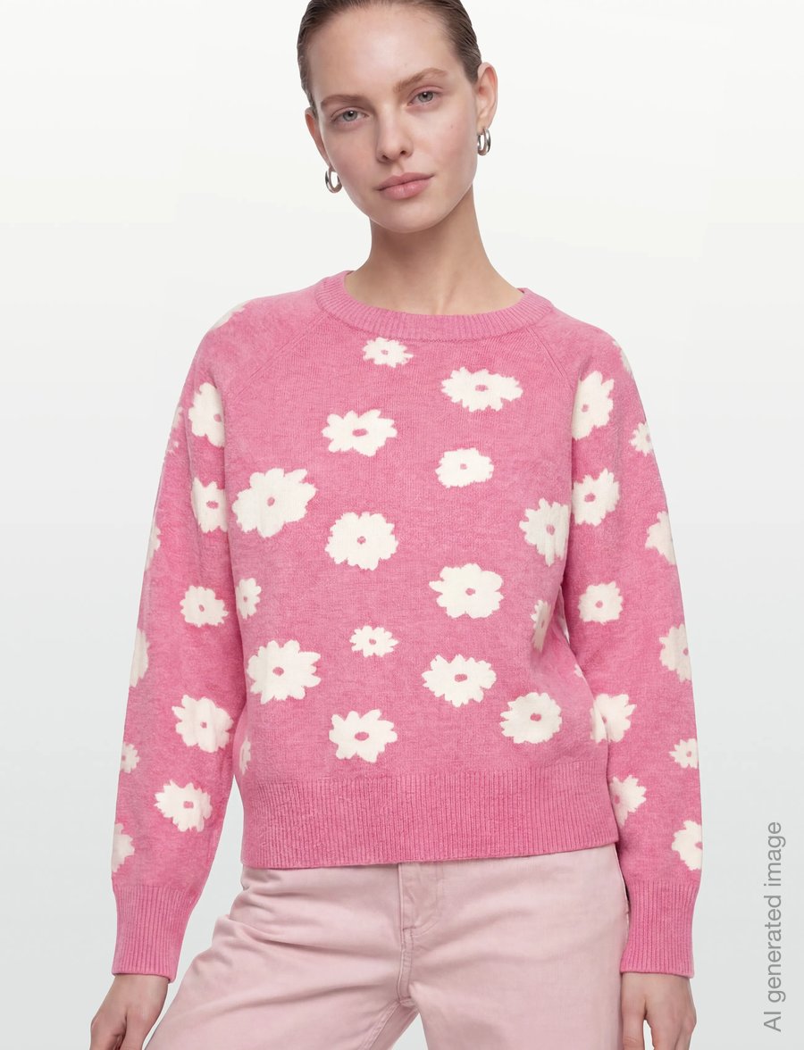 FREE/QUENT - FQALPI-PULLOVER - stickade tröjor - wild orchid ml w star off-whit - 3