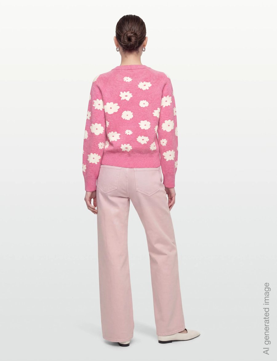 FREE/QUENT - FQALPI-PULLOVER - stickade tröjor - wild orchid ml w star off-whit - 4