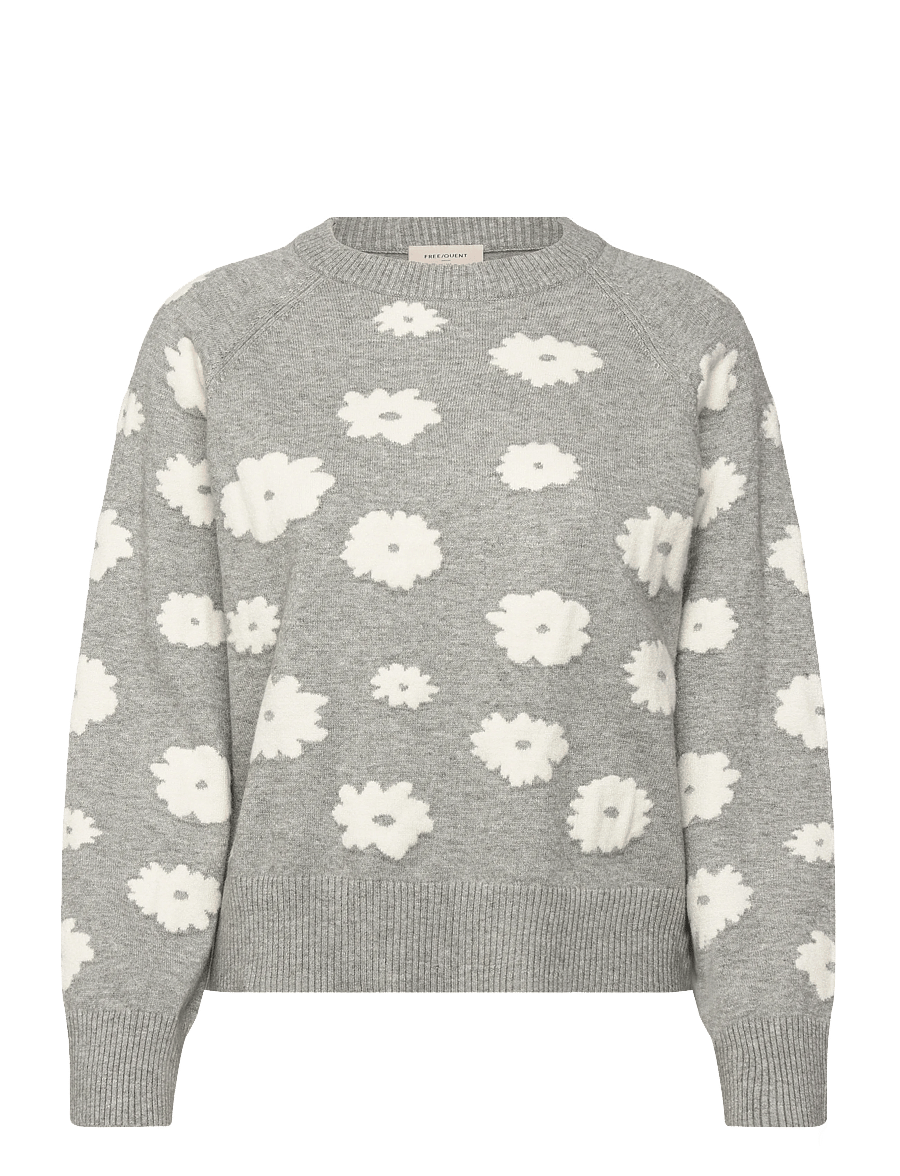 FREE/QUENT - FQALPI-PULLOVER - pullover - l. grey mel. w. star off-white - 1