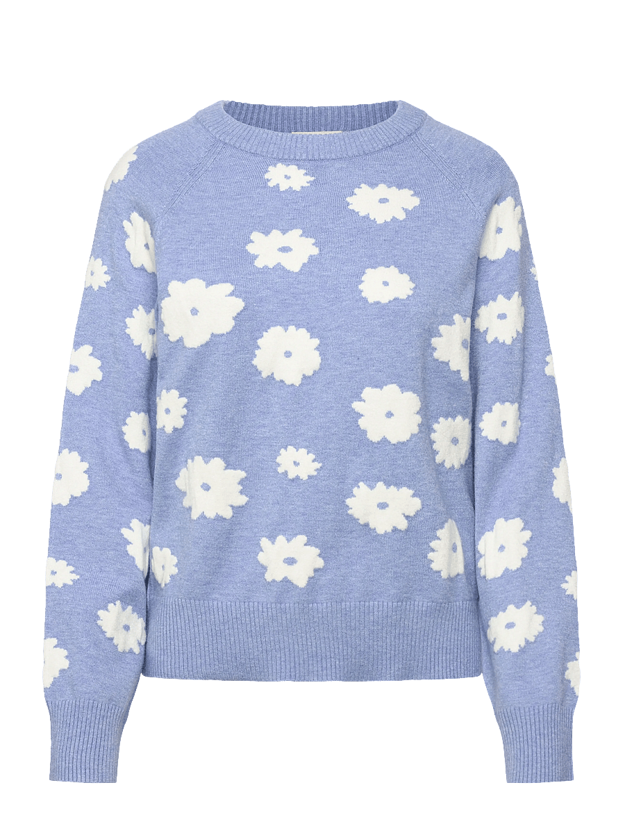 FREE/QUENT - FQALPI-PULLOVER - pullover - vista blue ml w star off-white - 1