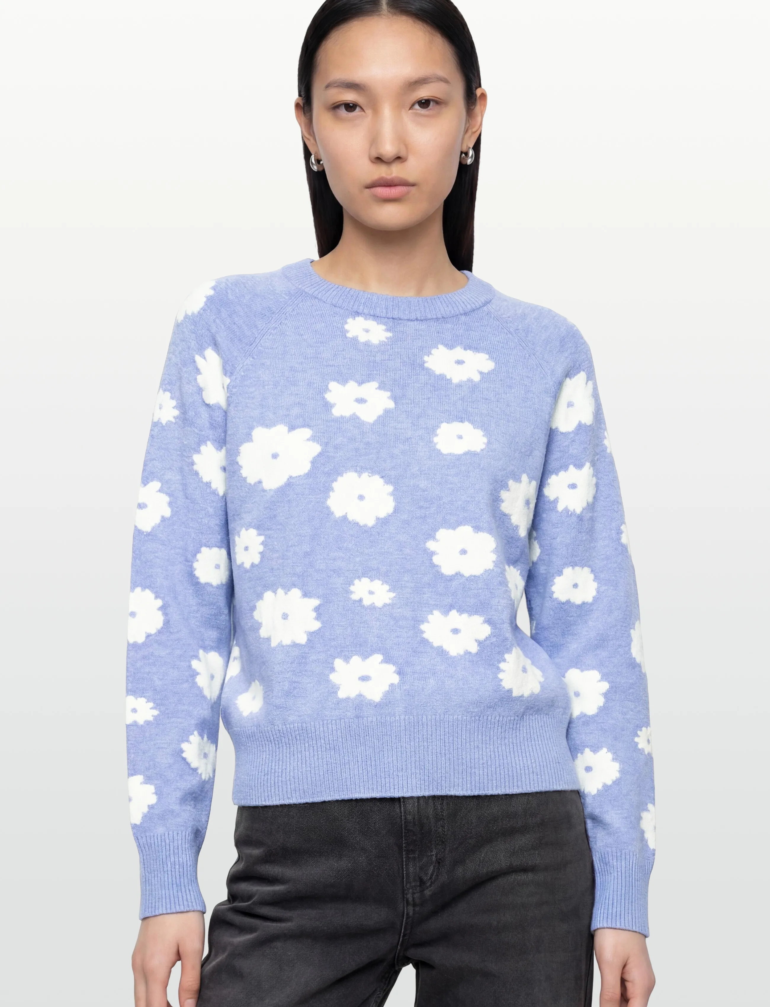 FREE/QUENT - FQALPI-PULLOVER - striktrøjer - vista blue ml w star off-white - 3