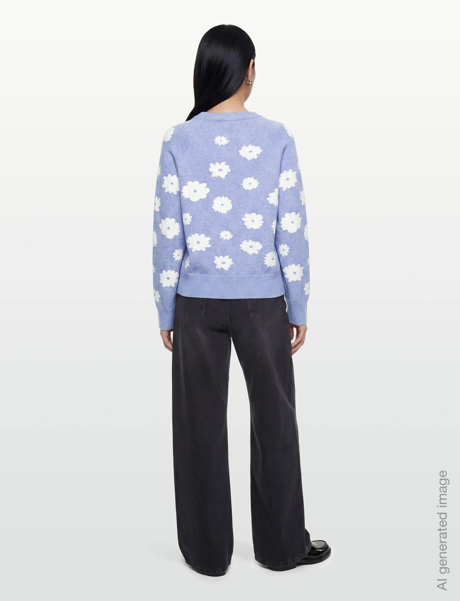 FREE/QUENT - FQALPI-PULLOVER - pullover - vista blue ml w star off-white - 4