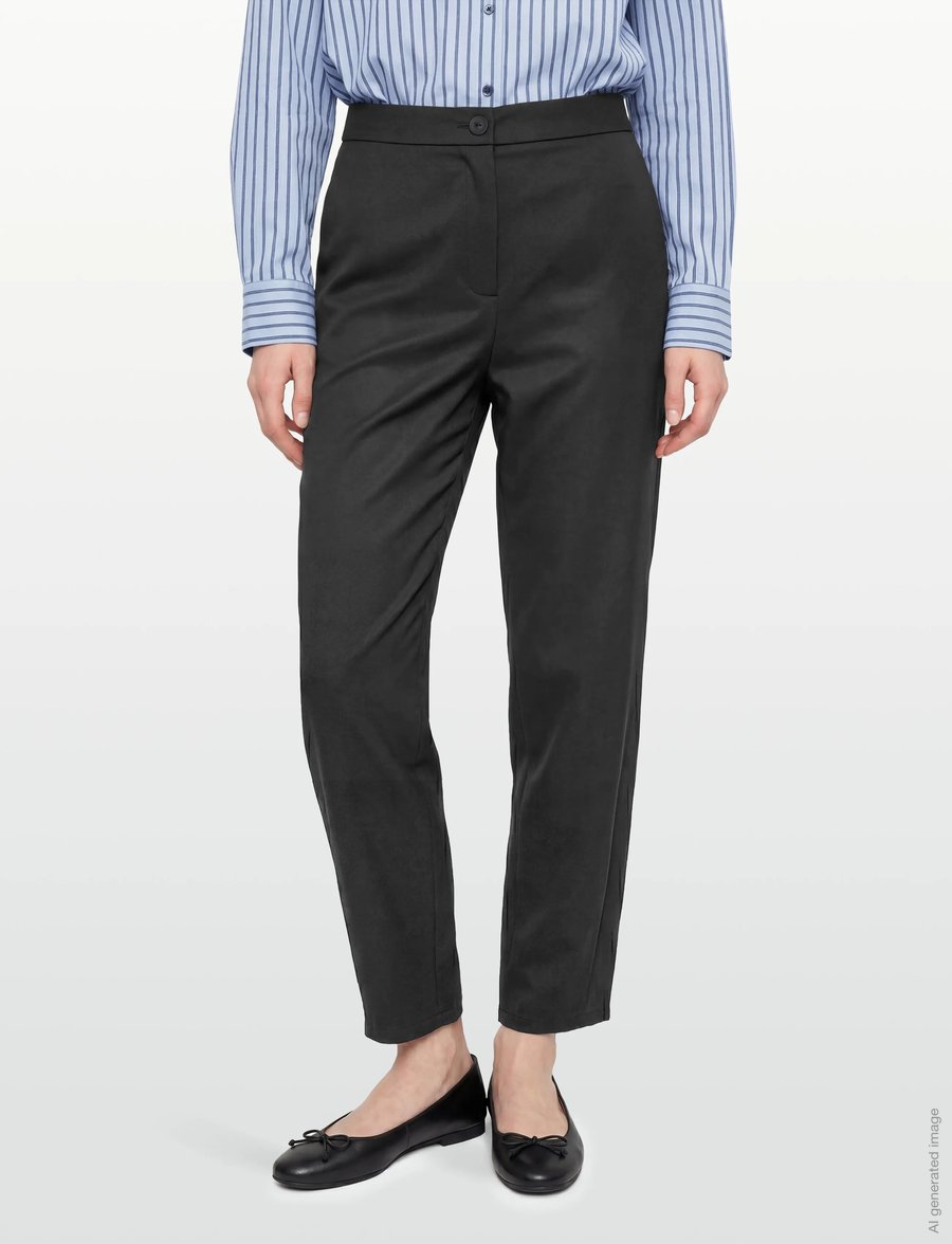 FREE/QUENT - FQCAIA-PANTS - hosen mit geradem bein - black - 3