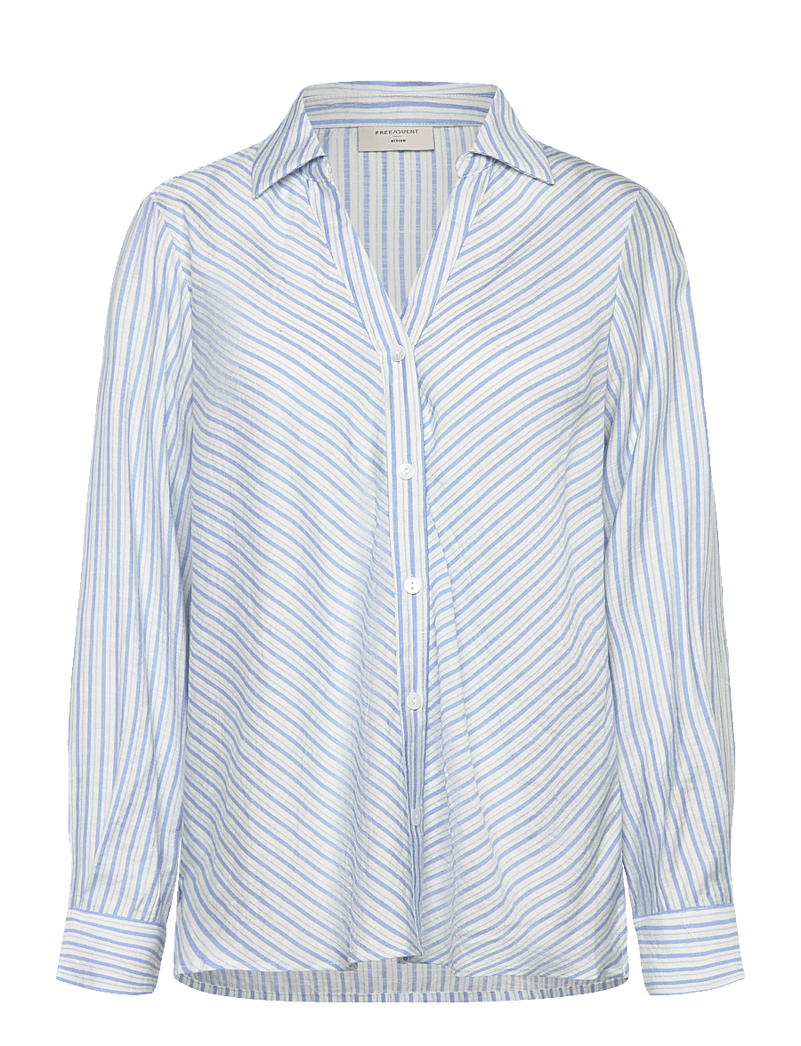 FREE/QUENT - FQKIMMI-SHIRT - pitkähihaiset kauluspaidat - star off-white w. vista blue - 1