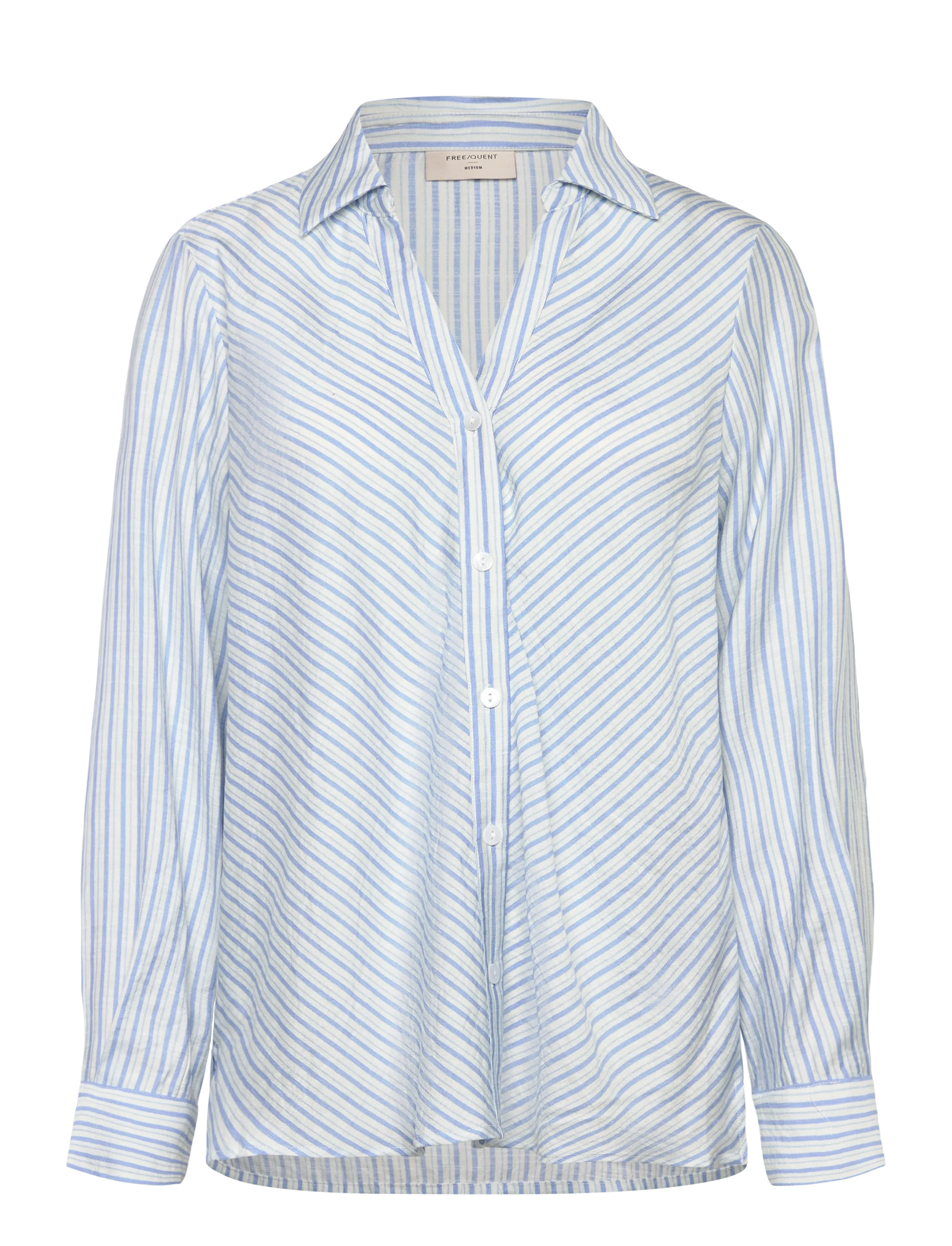 FREE/QUENT FQKIMMI-SHIRT - Tøj - STAR OFF-WHITE W. VISTA BLUE / white