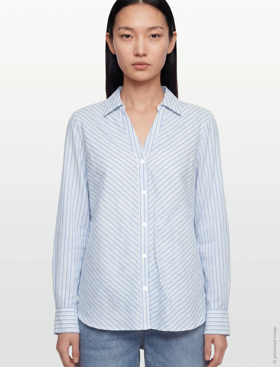FREE/QUENT - FQKIMMI-SHIRT - pitkähihaiset kauluspaidat - star off-white w. vista blue - 3