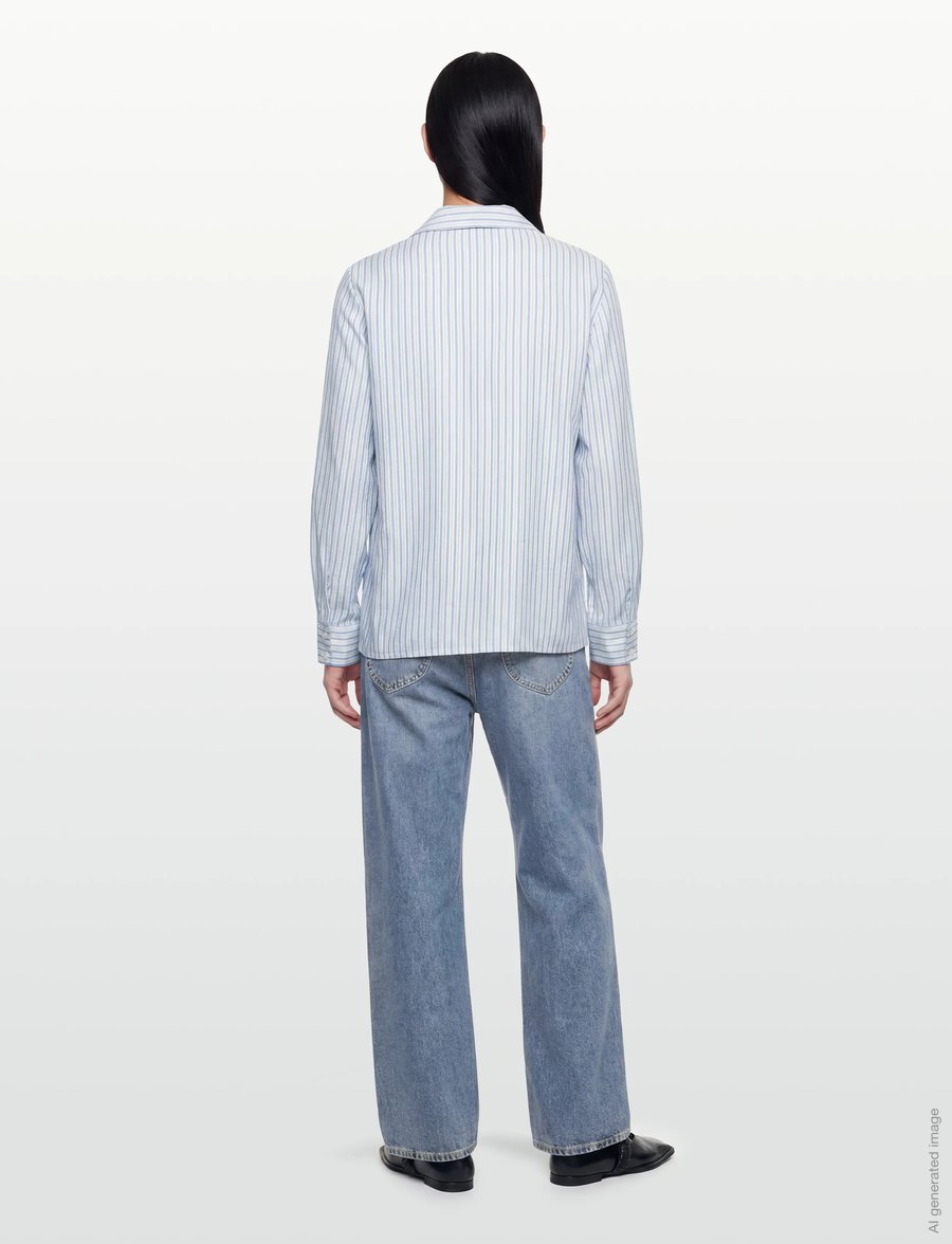 FREE/QUENT - FQKIMMI-SHIRT - pitkähihaiset kauluspaidat - star off-white w. vista blue - 4