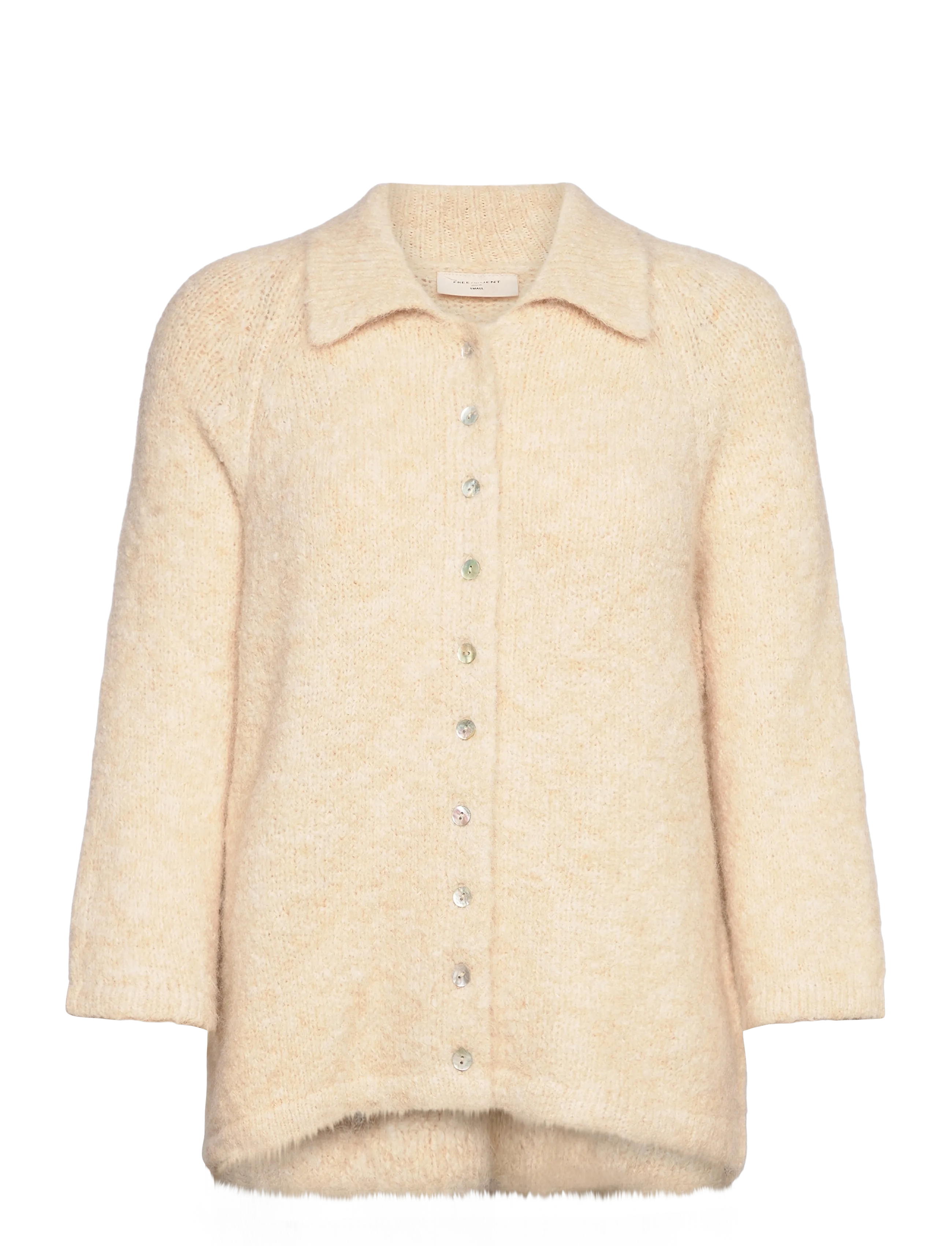 FREE/QUENT FQGRSLULU-CARDIGAN - Plus Size - MOONBEAM MELANGE / cream