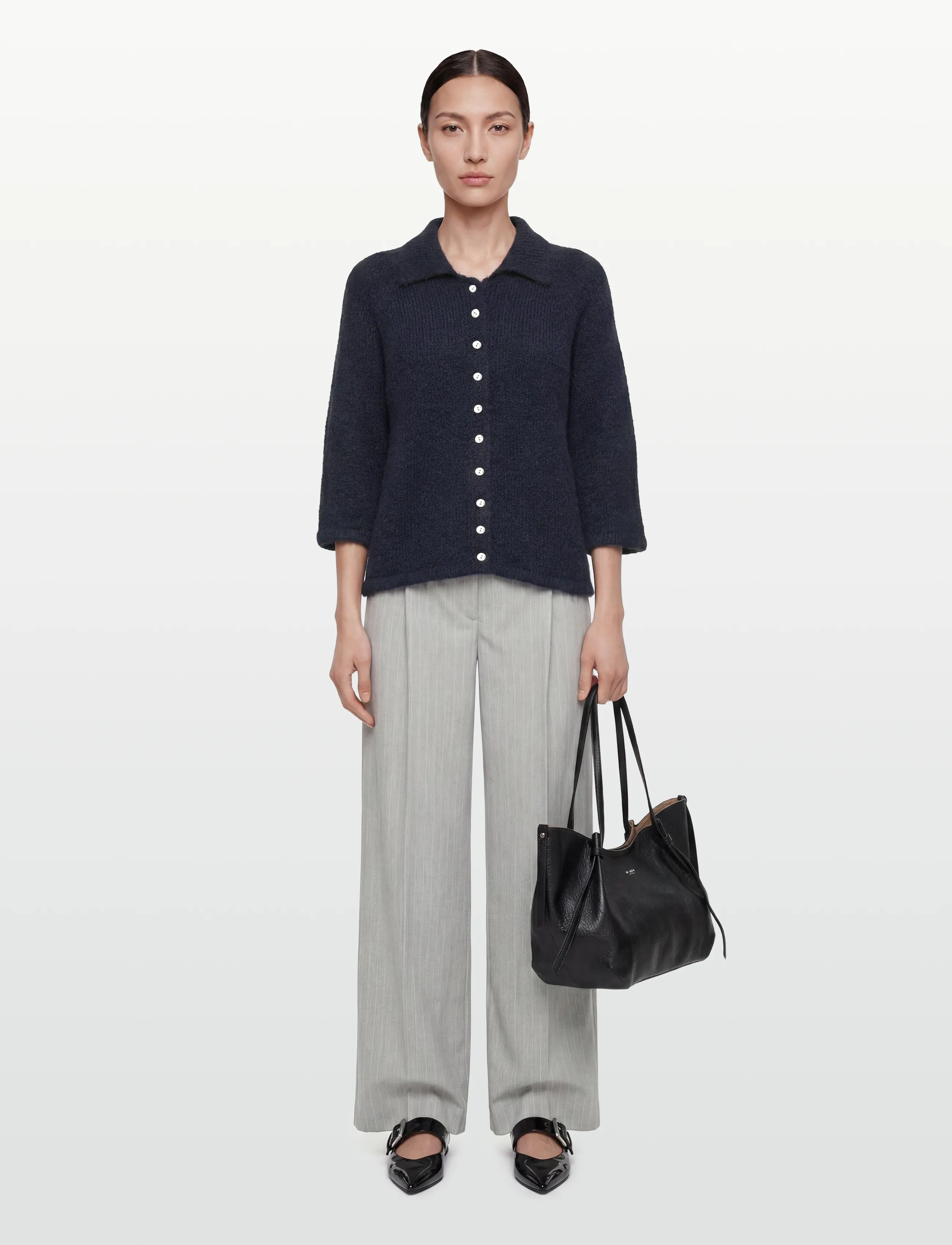 FREE/QUENT - FQGRSLULU-CARDIGAN - cardigans - navy blazer melange - 0
