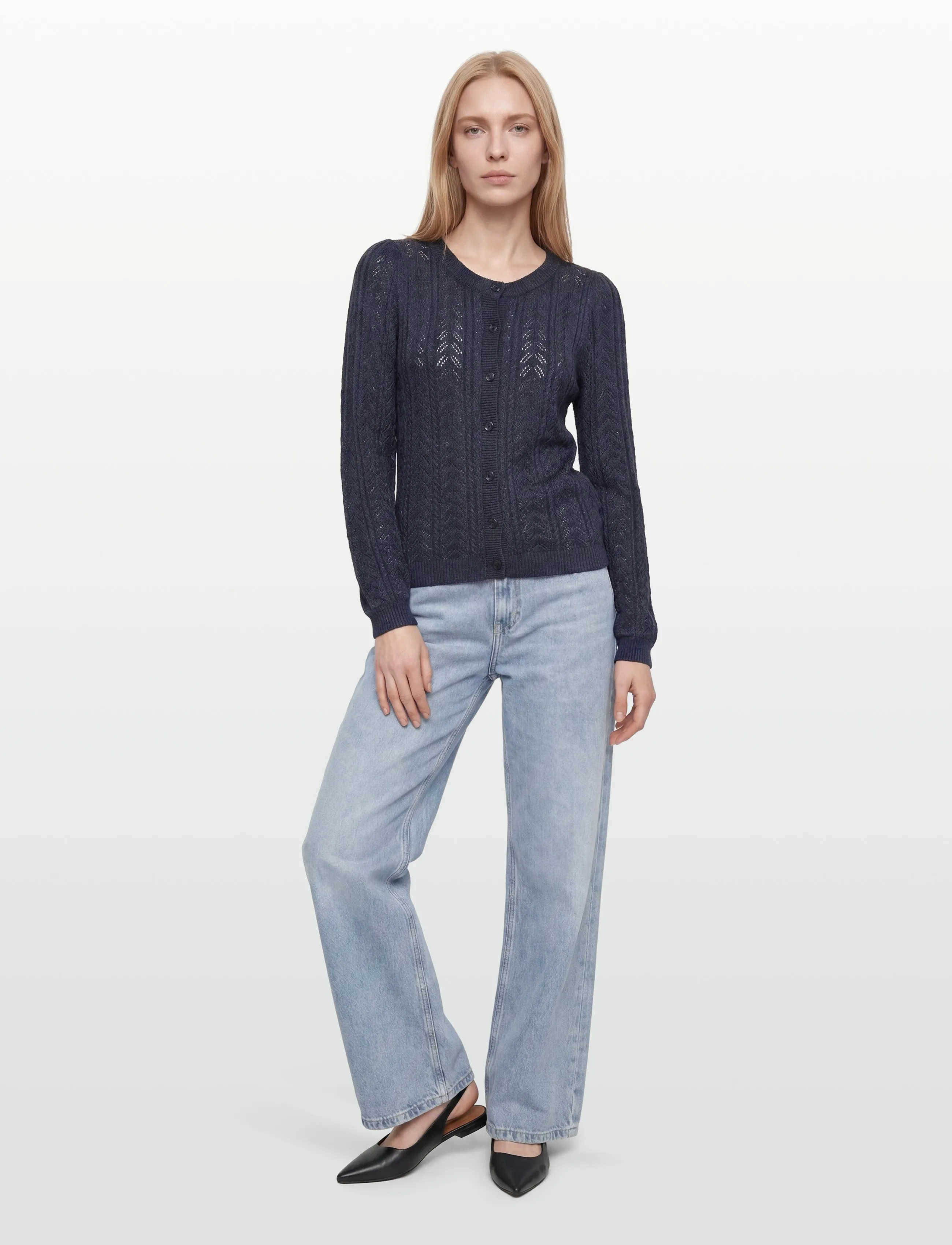 FREE/QUENT - FQCLARRY-CARDIGAN - cardigans - navy blazer - 0