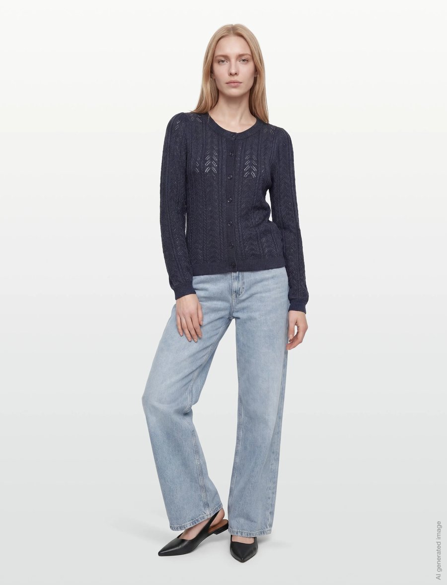 FREE/QUENT - FQCLARRY-CARDIGAN - cardigans - navy blazer - 0
