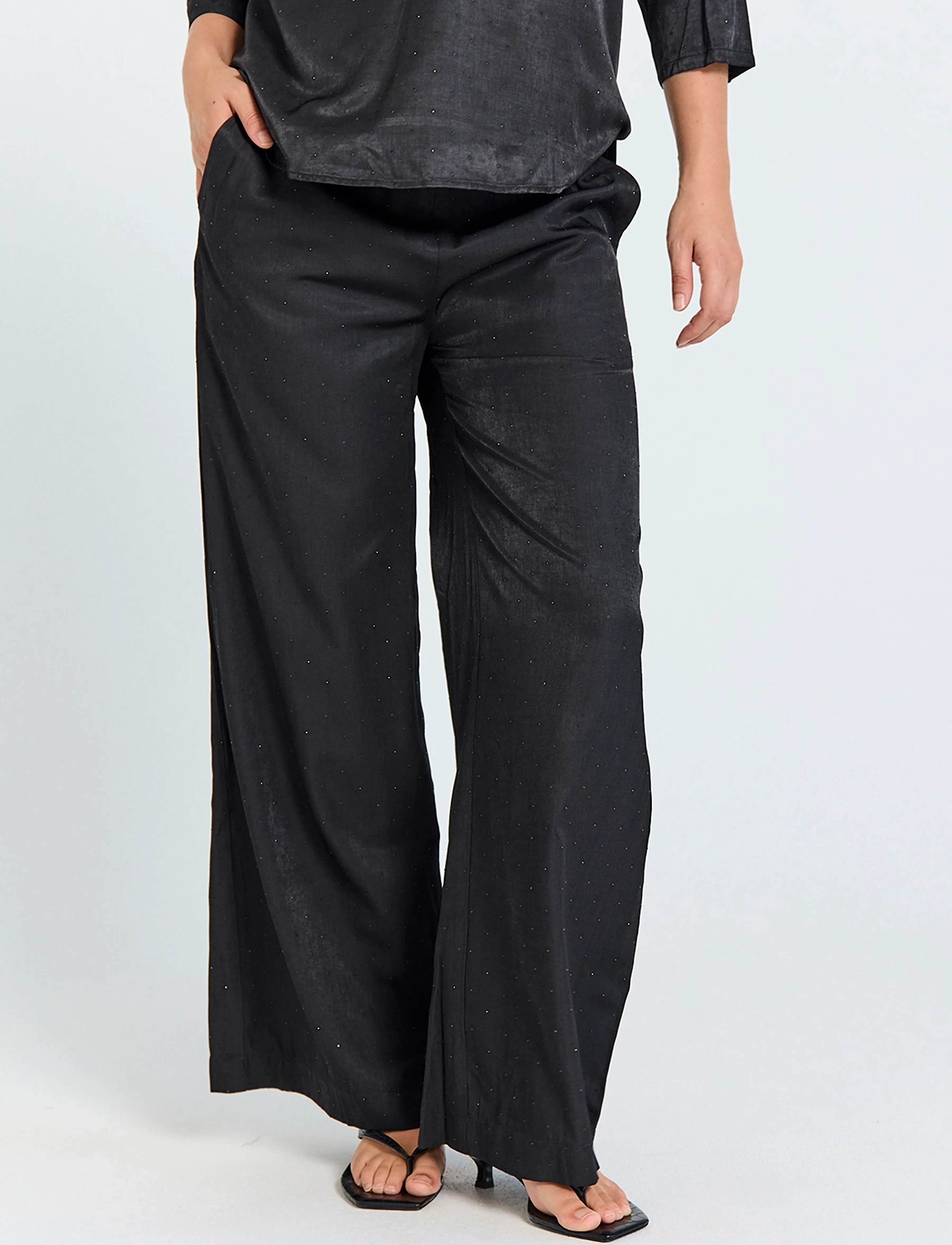 FREE/QUENT FQHILDA-PANTS - Tøj - BLACK / black