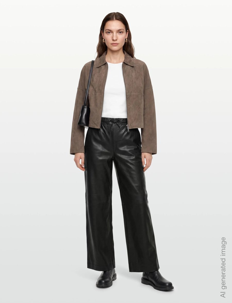 FREE/QUENT - FQVEGGY-PANTS - lederhosen - black - 0