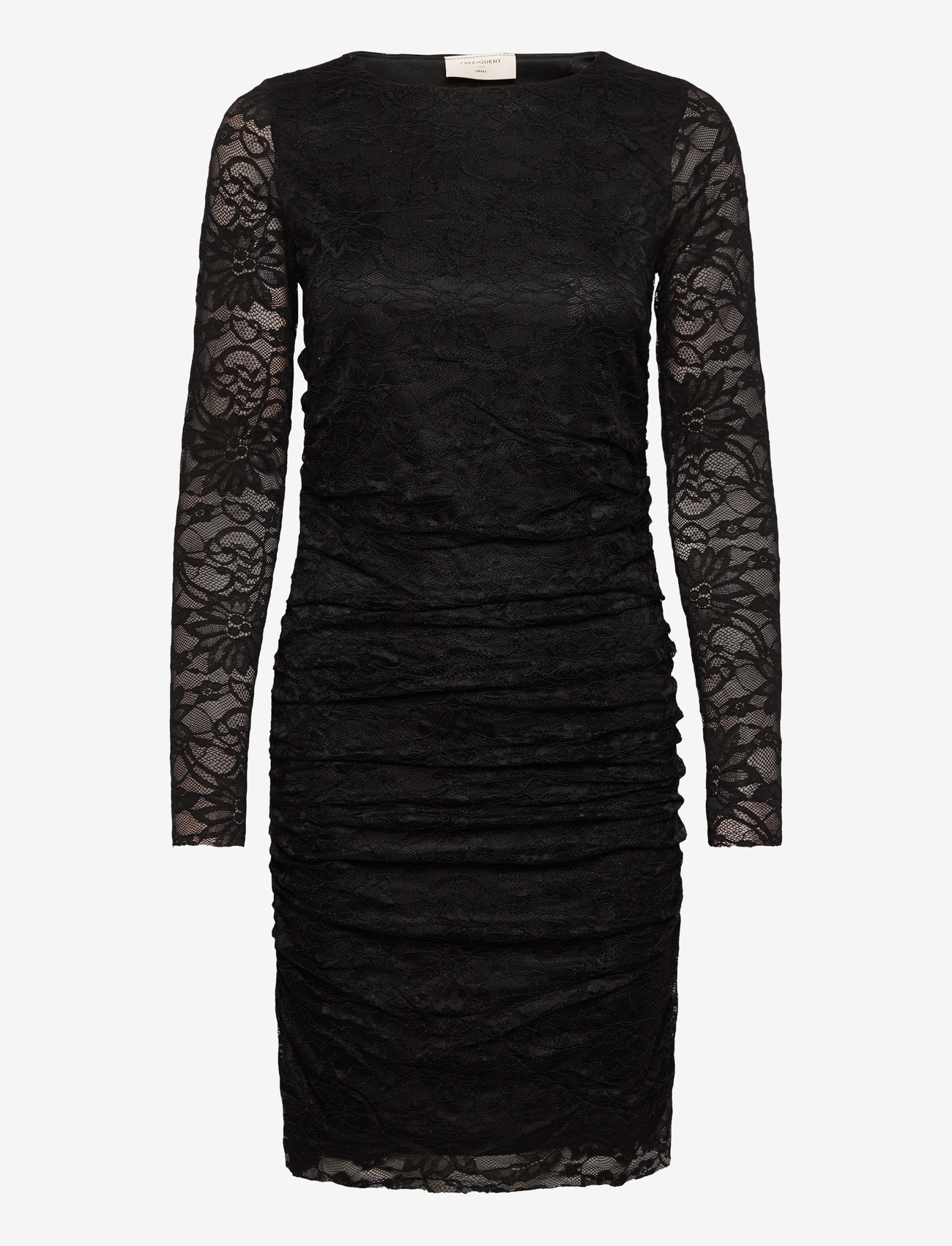 FREE/QUENT - Dress from Freequent in a beautiful lace fabric with a floral pattern and full b - cocktailkleider - black w. black - 0