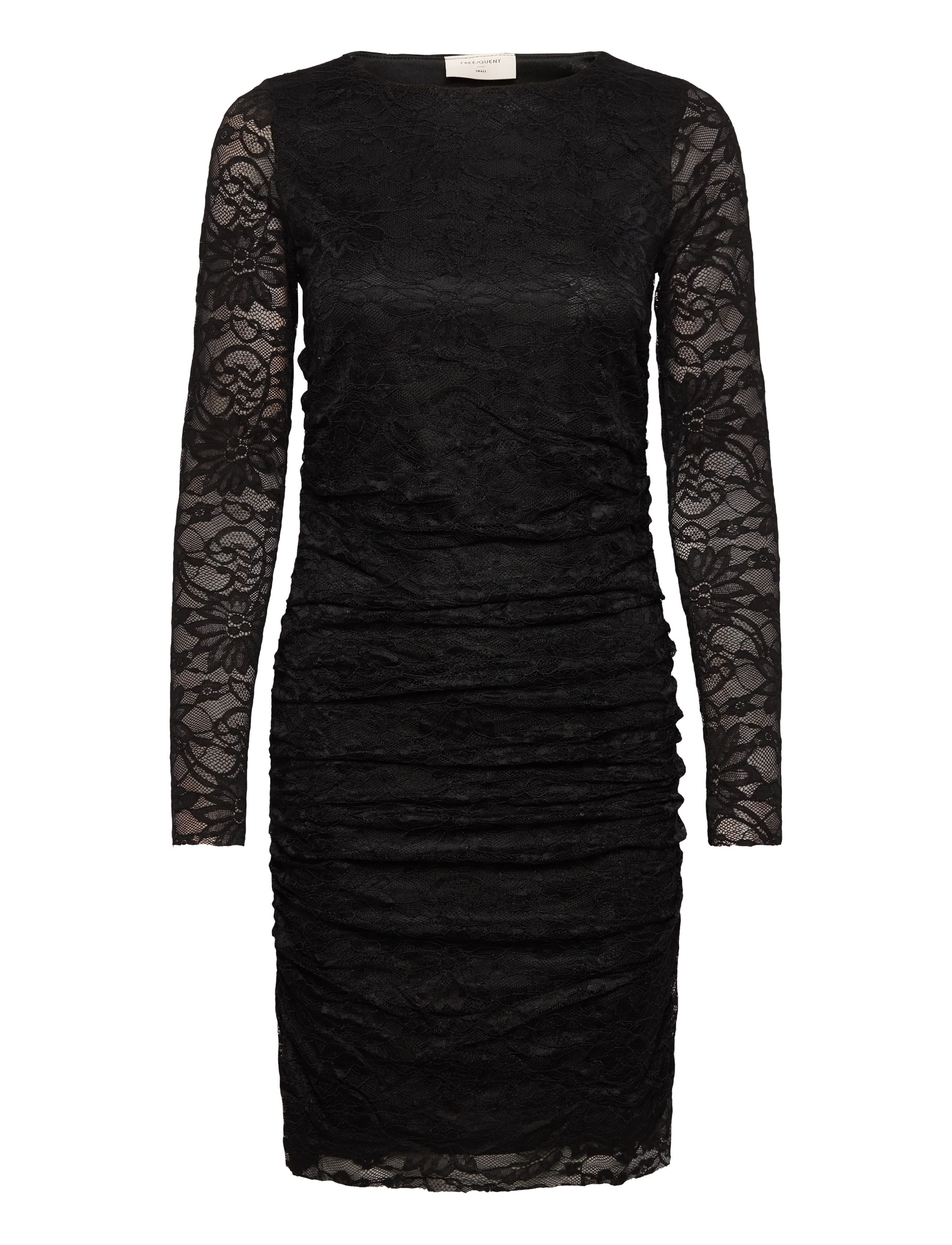 FREE/QUENT Dress from Freequent in a beautiful lace fabric with a floral pattern and full b - Festklänningar - BLACK W. BLACK / black