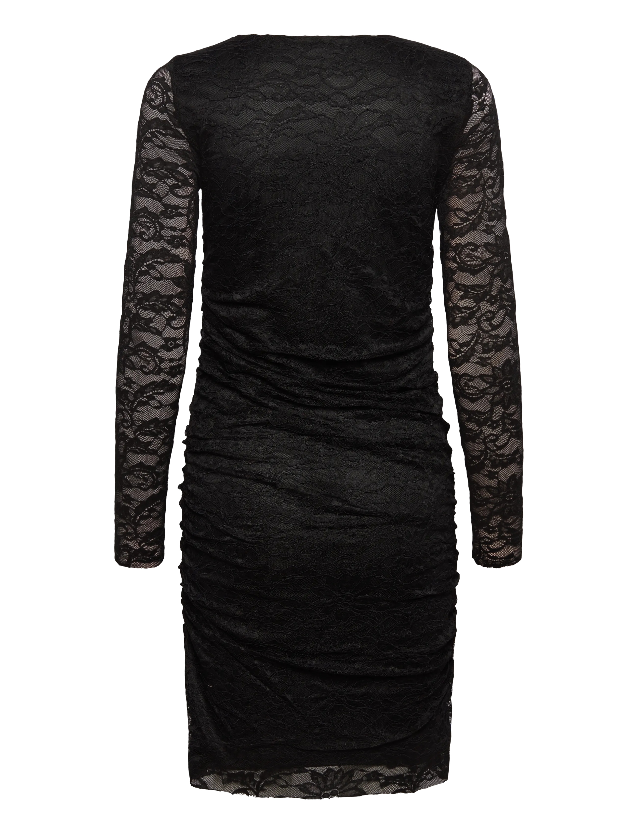 FREE/QUENT - Dress from Freequent in a beautiful lace fabric with a floral pattern and full b - black w. black - 1
