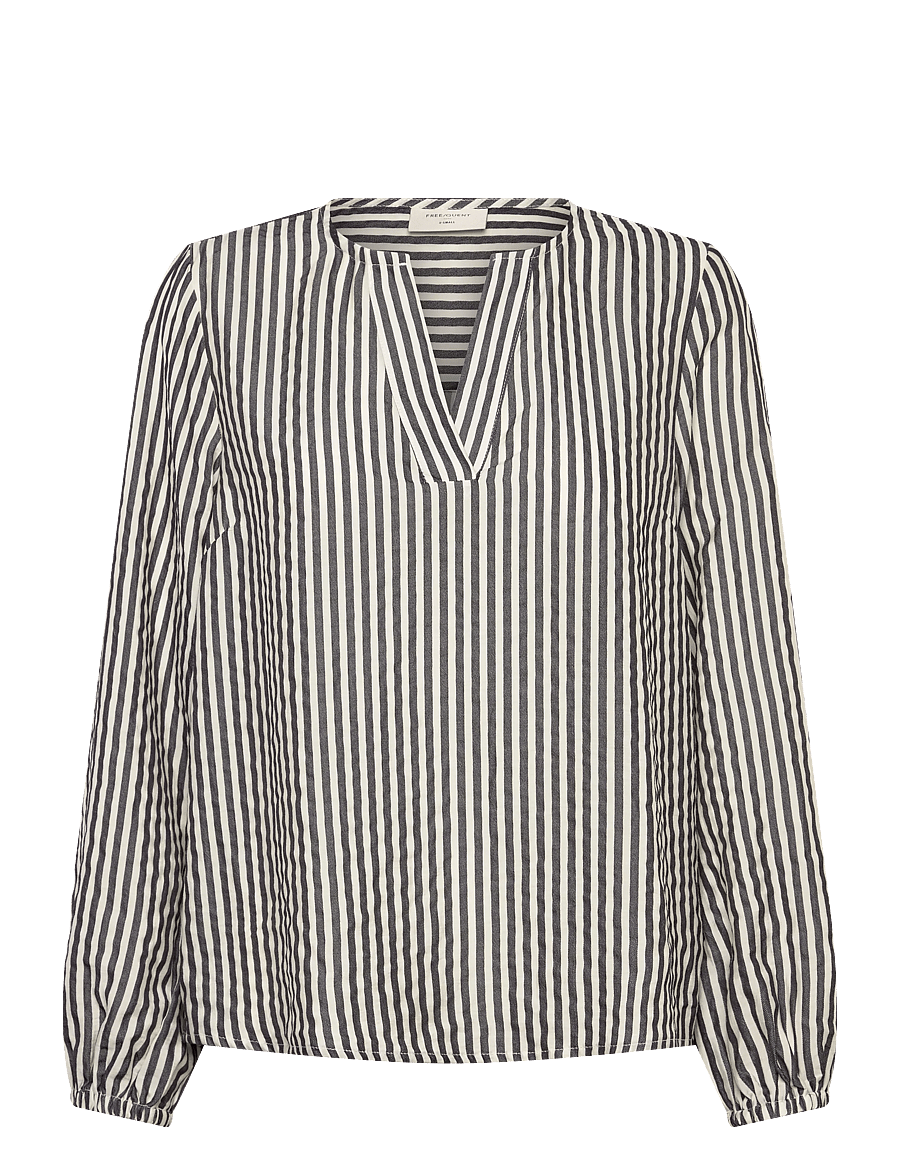 FREE/QUENT - FQZELLA-BLOUSE - long sleeved blouses - black w. moonbeam - 1
