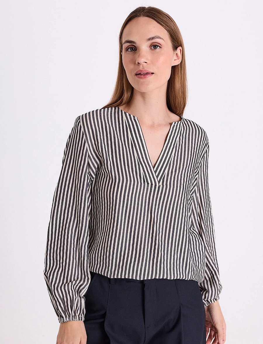 FREE/QUENT - FQZELLA-BLOUSE - long sleeved blouses - black w. moonbeam - 0