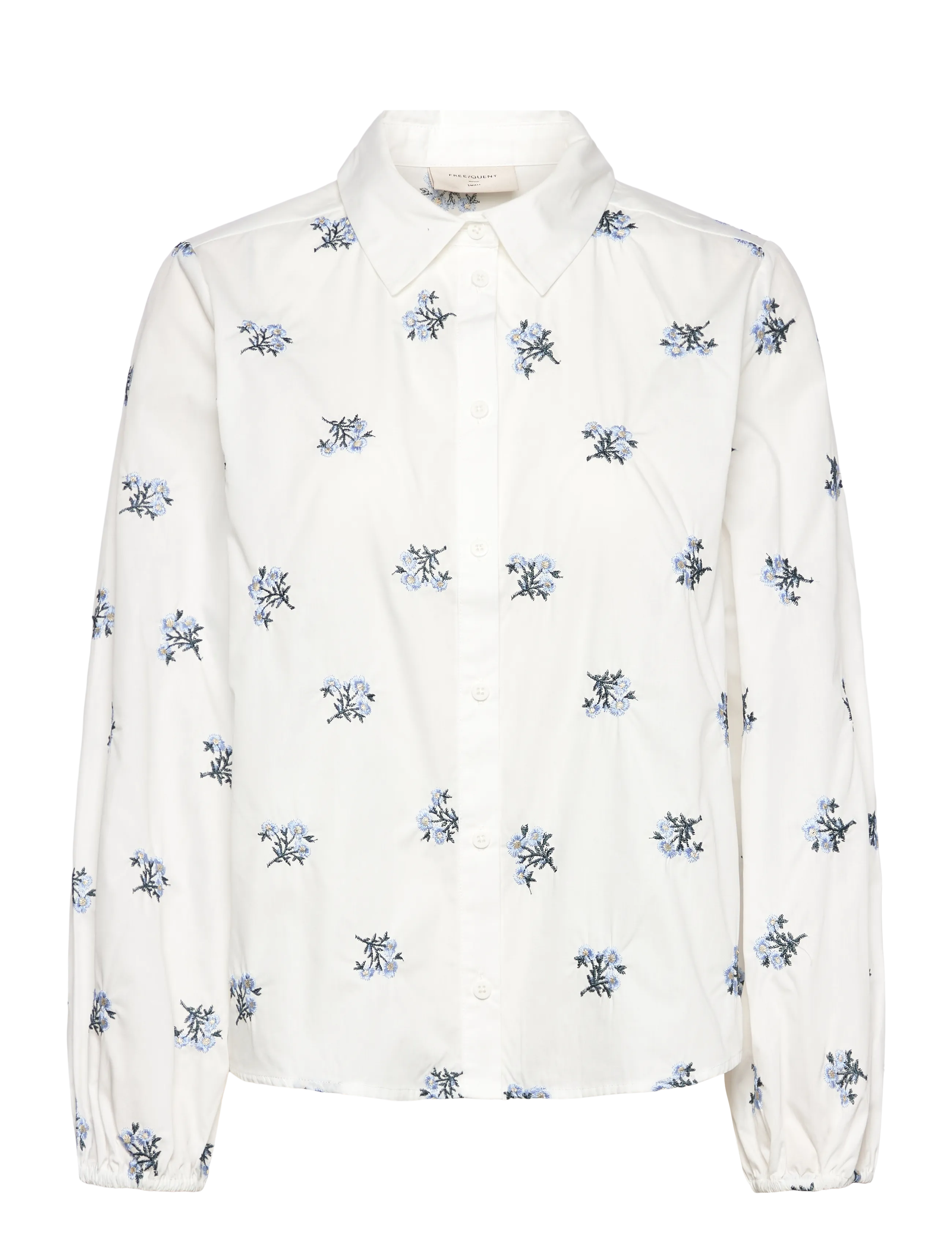 FREE/QUENT FQLEILA-BLOUSE - Kampagne - STAR OFF-WHITE W. VISTA BLUE / white