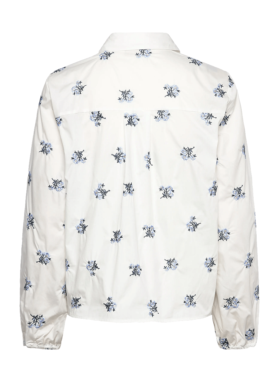 FREE/QUENT - FQLEILA-BLOUSE - langermede bluser - star off-white w. vista blue - 2