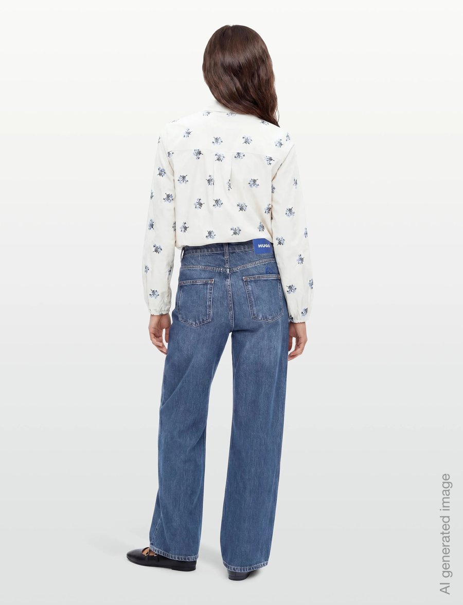 FREE/QUENT - FQLEILA-BLOUSE - langermede bluser - star off-white w. vista blue - 4