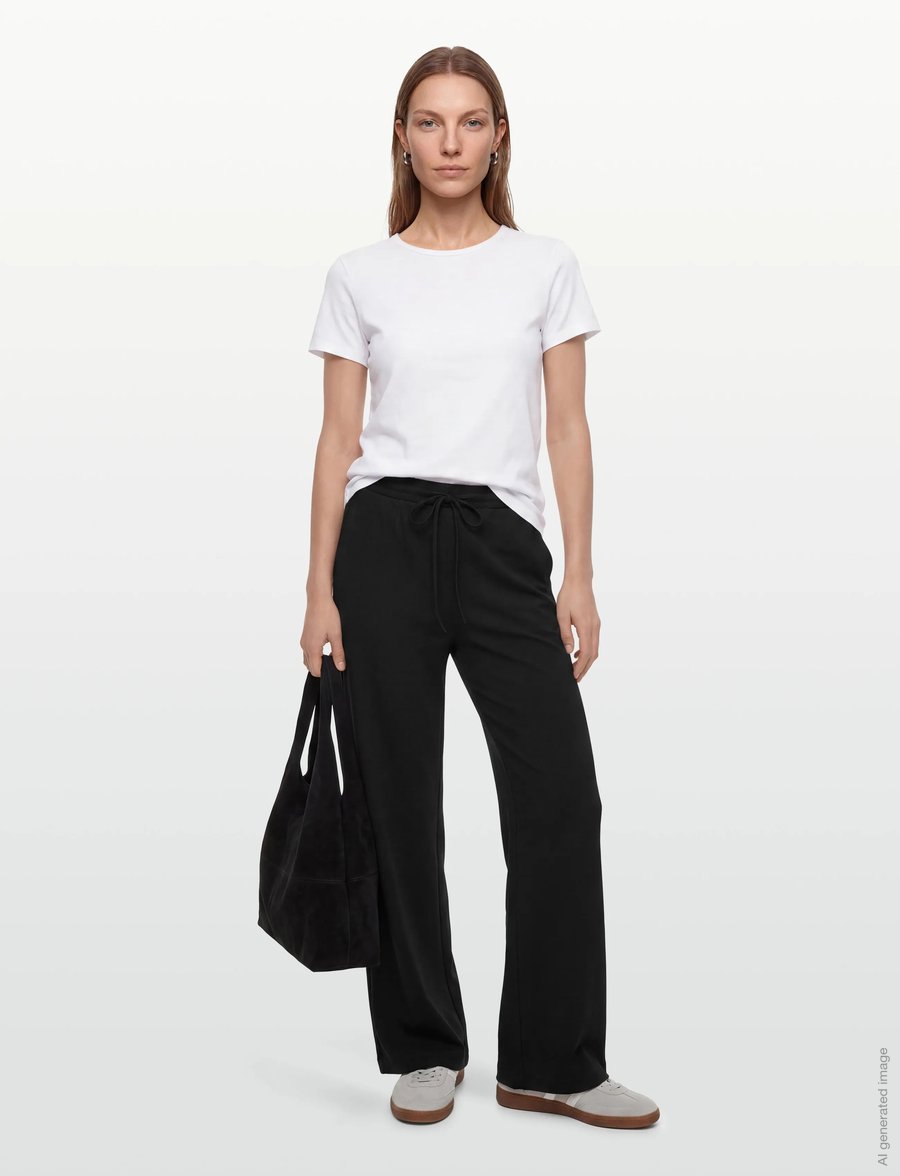 FREE/QUENT - FQNANNI-PANTS - bukser med brede ben - black - 0