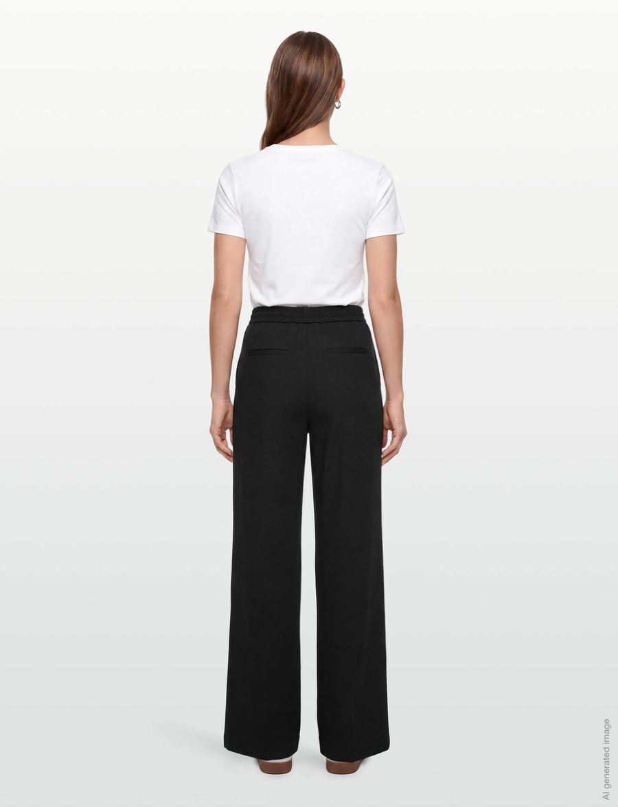 FREE/QUENT - FQNANNI-PANTS - bukser med brede ben - black - 4