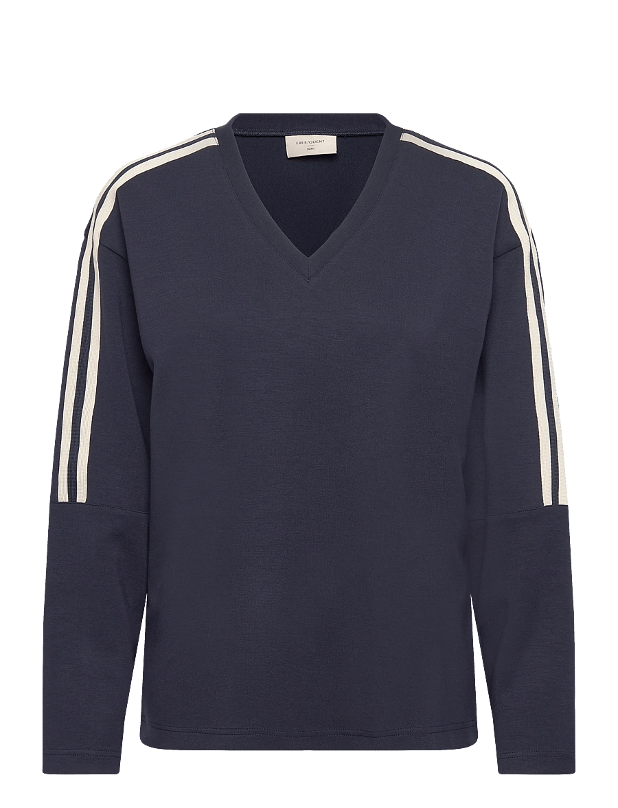 FREE/QUENT - FQLUCINDA-PULLOVER - striktrøjer - navy blazer w. star off-white - 1