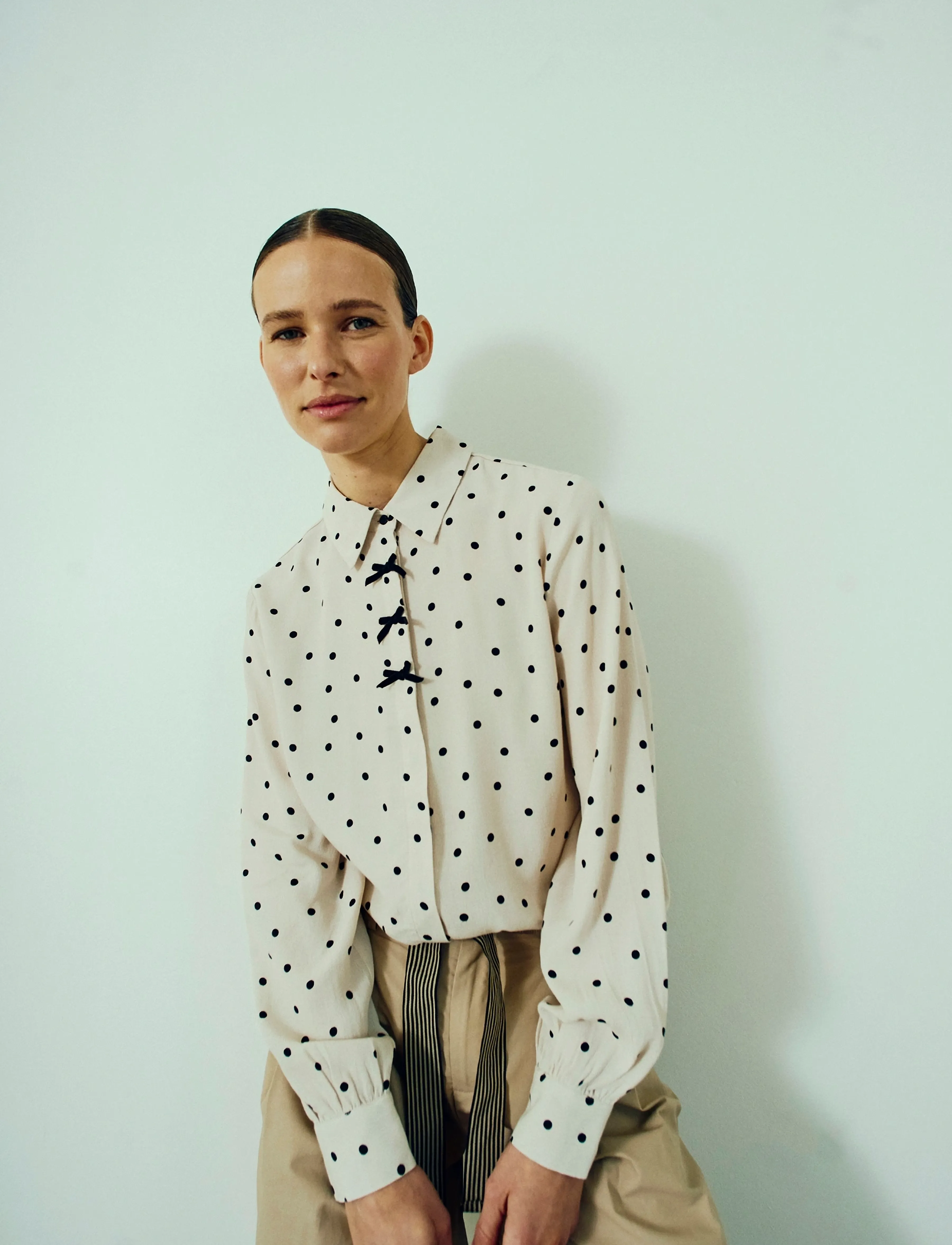 FREE/QUENT FQLOVY-SHIRT - Bluser & Skjorter - MOONBEAM W. BLACK / black