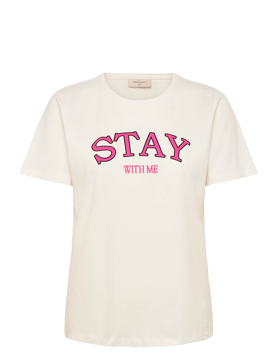 FREE/QUENT - FQFENJAL-TEE - t-shirts - star off-white w fuchsia purpl - 1