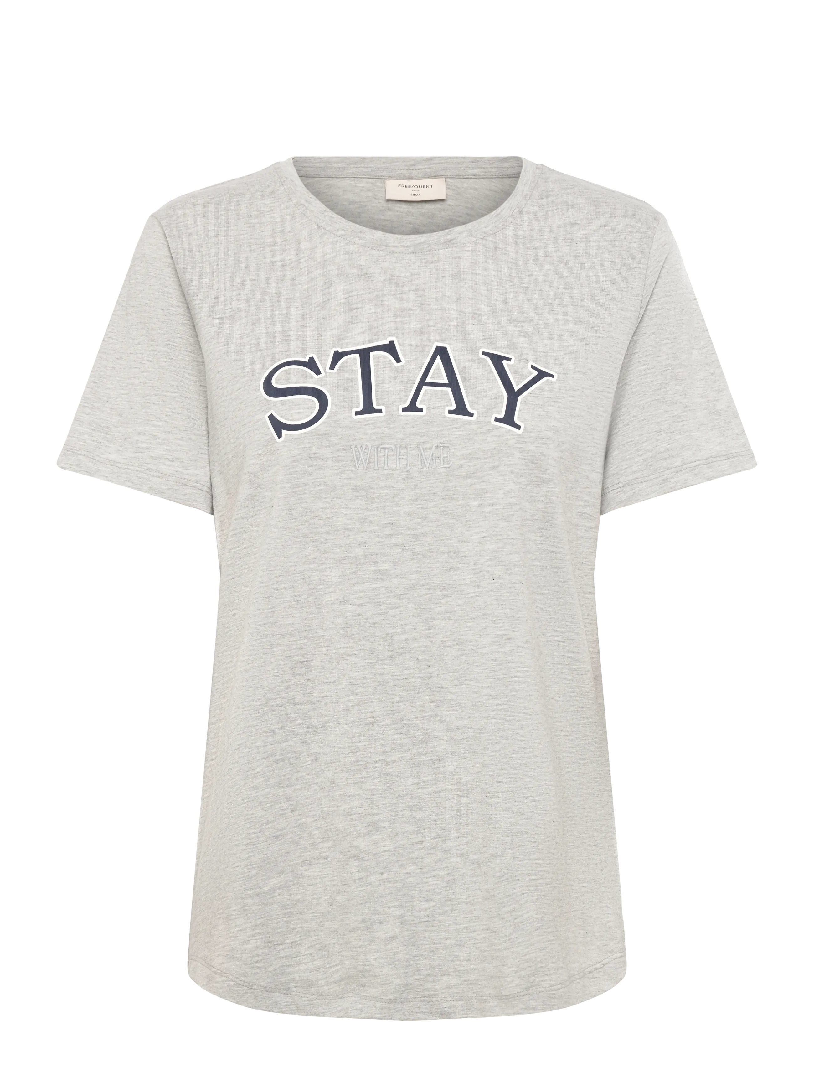 FREE/QUENT FQFENJAL-TEE - Kleding - LIGHT GREY MEL. W. NAVY BLAZER / grey