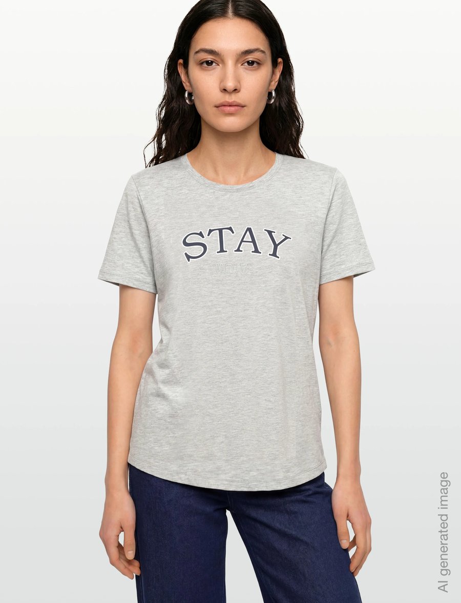 FREE/QUENT - FQFENJAL-TEE - t-shirts - light grey mel. w. navy blazer - 3