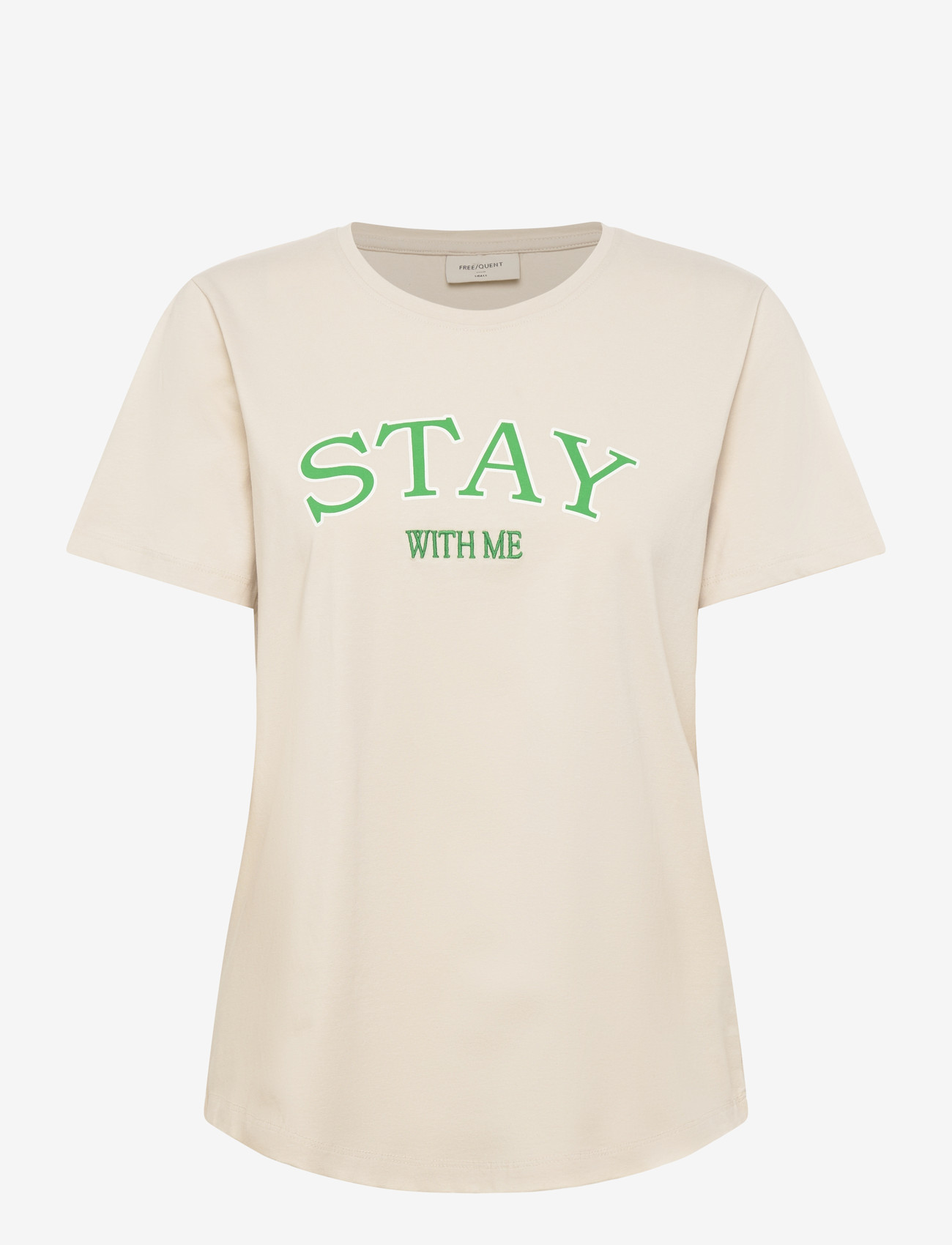 FREE/QUENT - FQFENJAL-TEE - t-shirts - moonbeam w. bright green - 0
